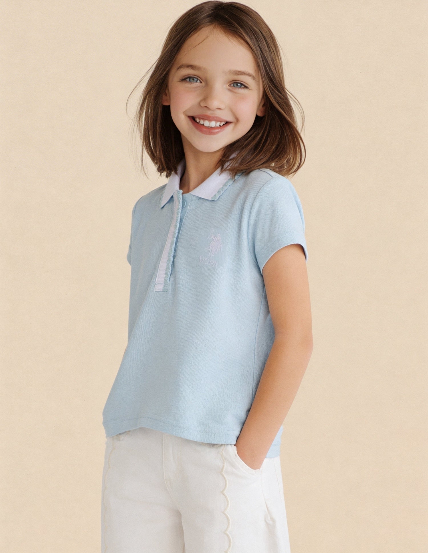 Regular Fit Solid Polo Shirt Light Blue - U.S. Polo Assn. India | Large