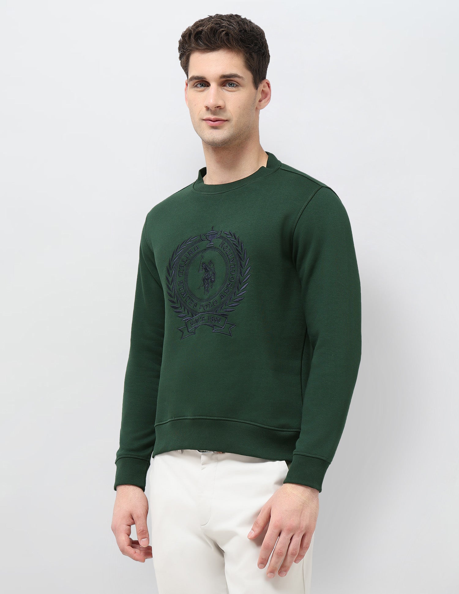 Brand Embroidered Regular Fit Sweatshirt Green - U.S. POLO ASSN. | Large