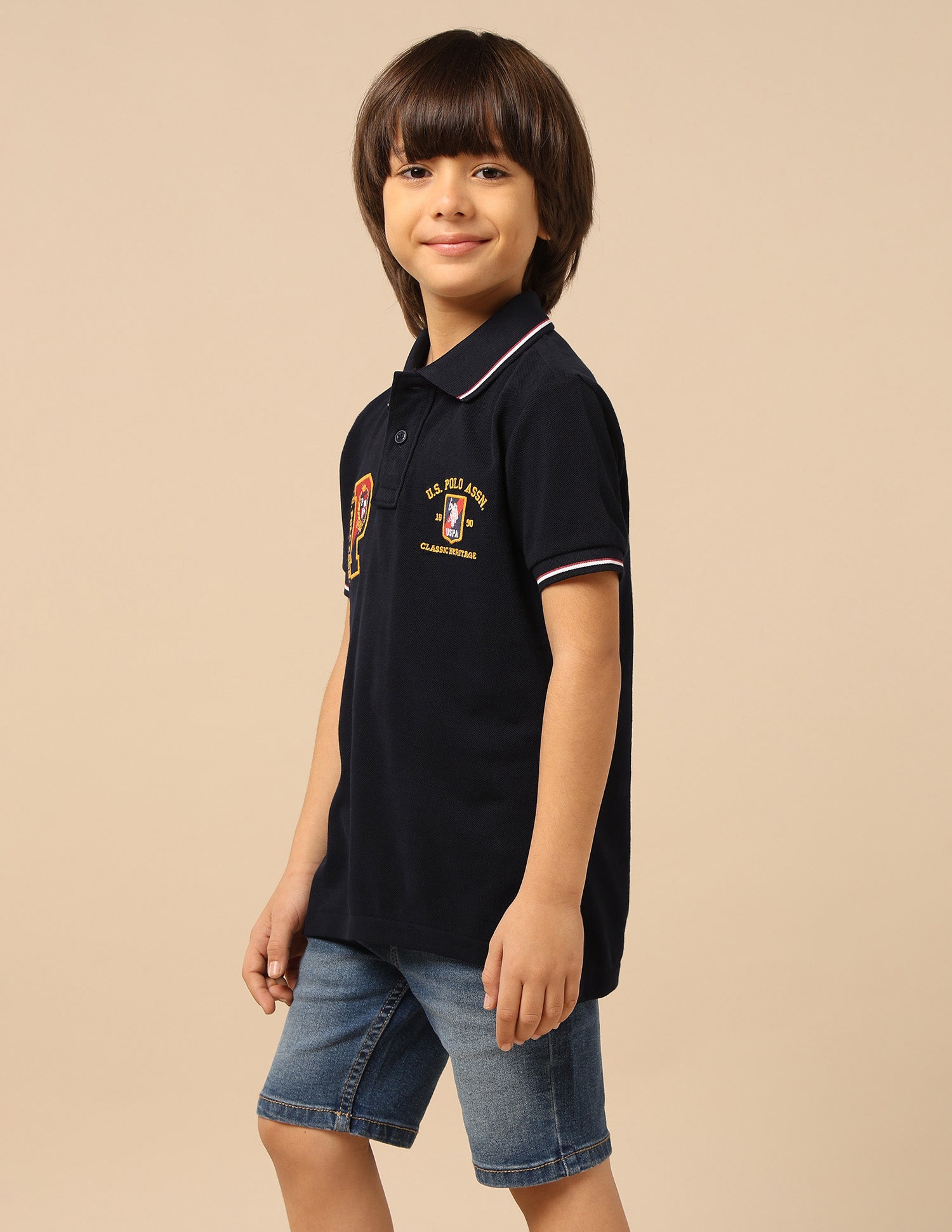 Boys Brand Embroidered Regular Fit Polo Shirt Navy - U.S. POLO ASSN. | Large