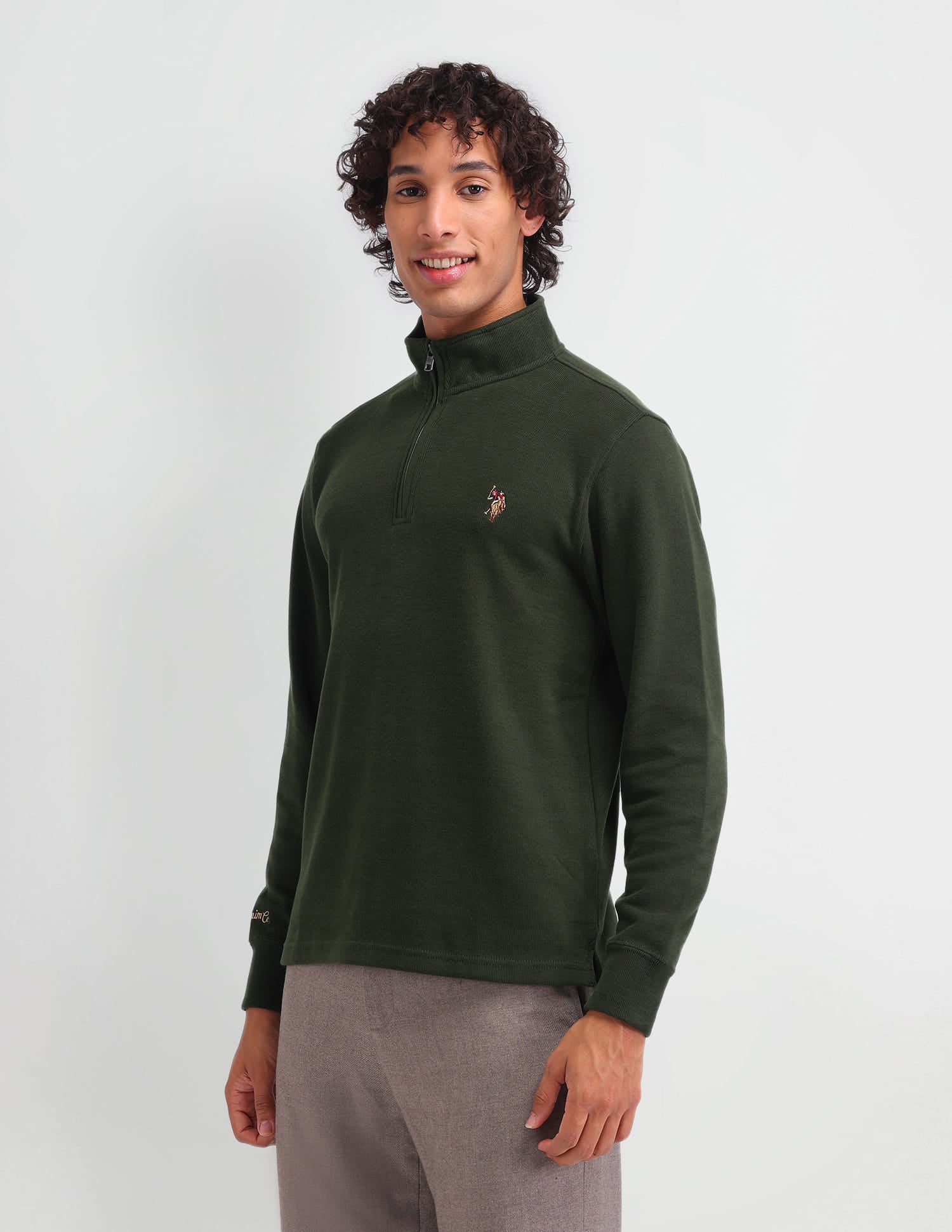 Mock Neck Regular Fit Sweatshirt Pine Grove - U.S. Polo Assn. India | Large