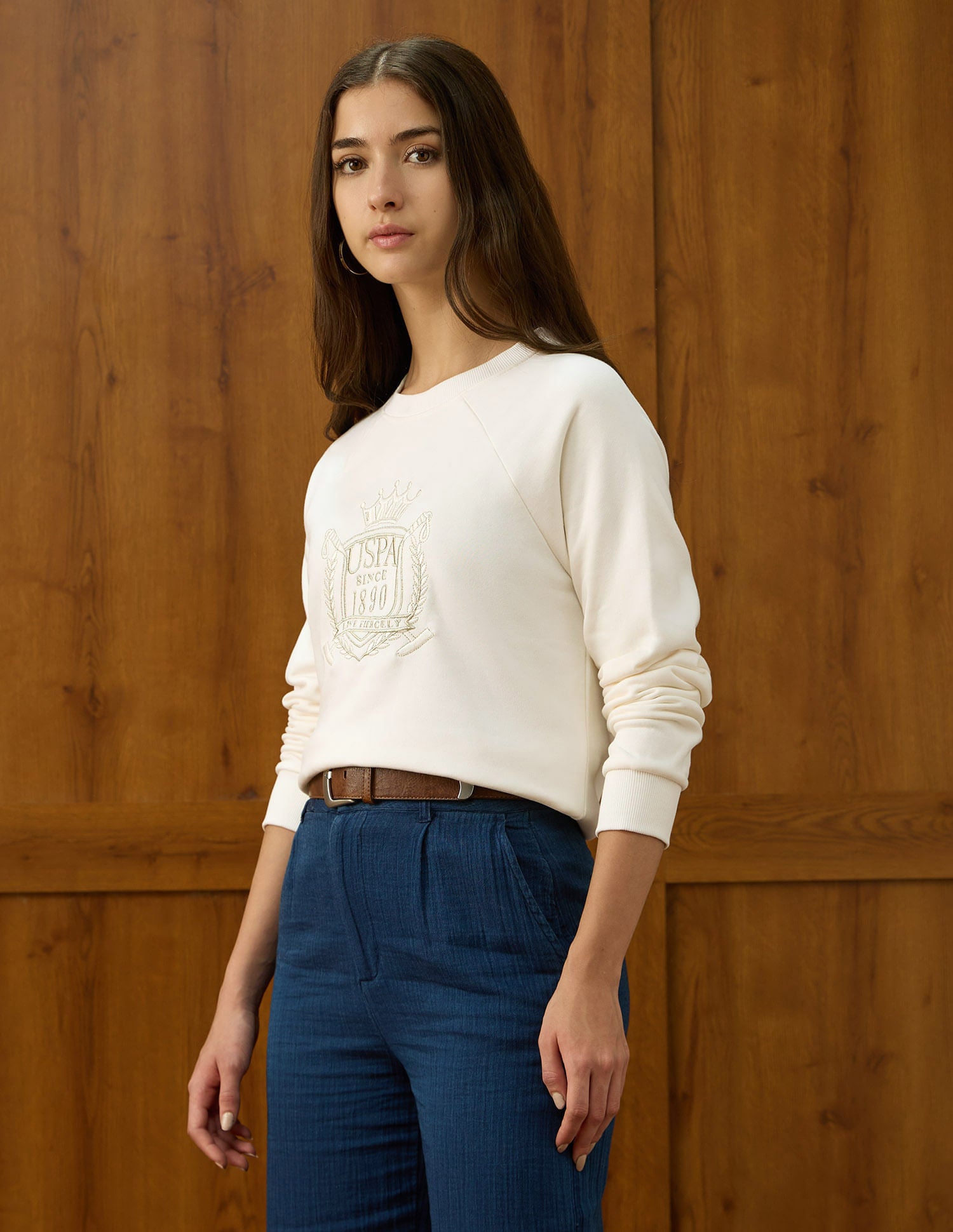 Brand Embroidered Regular Fit Sweatshirt White - U.S. POLO ASSN. | Large