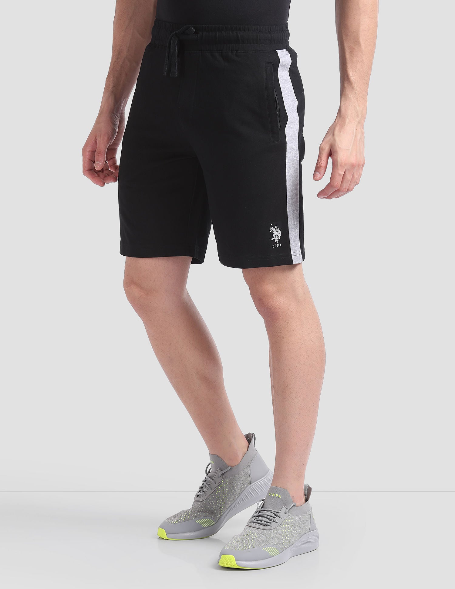 Panelled Cotton OES01 Lounge Shorts - Pack Of 1 Black - U.S. POLO ASSN. | Large