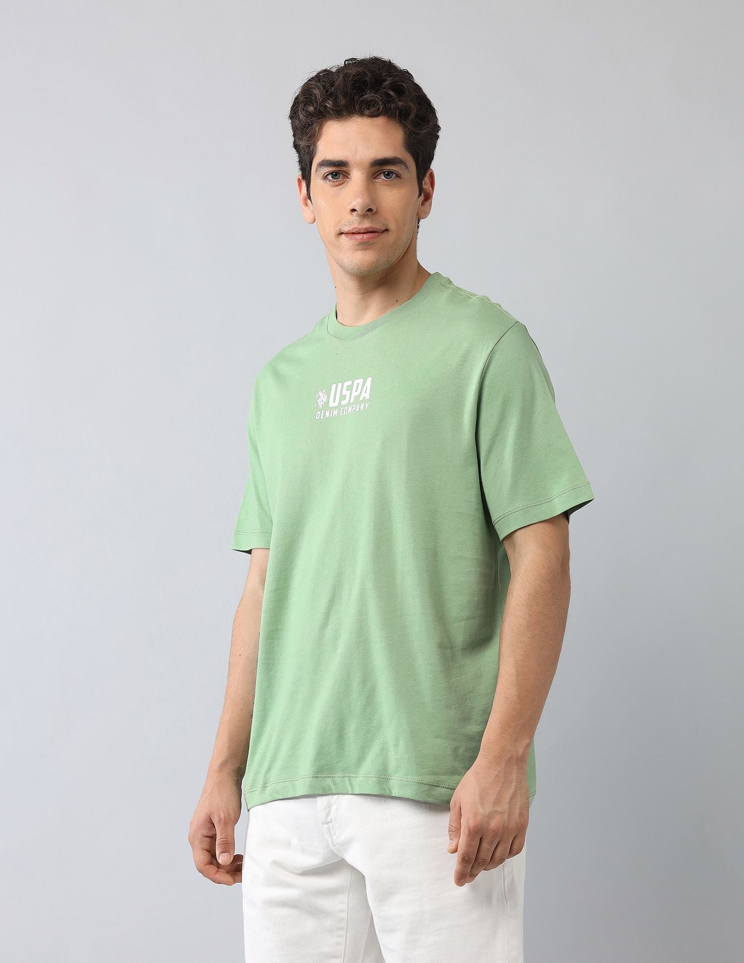 Muscle Fit Brand Printed T-Shirt Green - U.S. Polo Assn. India | Large