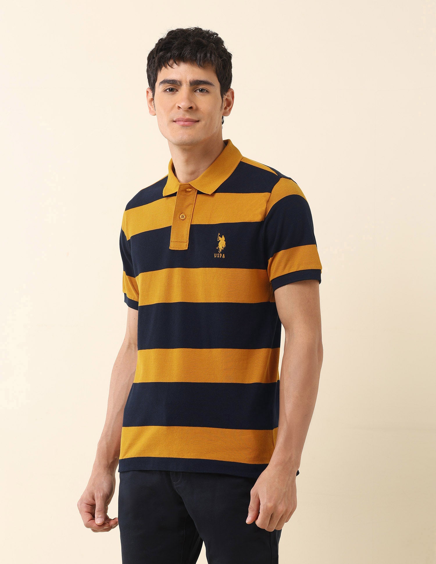 Horizontal Striped Classic Polo Shirt Navy - U.S. POLO ASSN. | Large