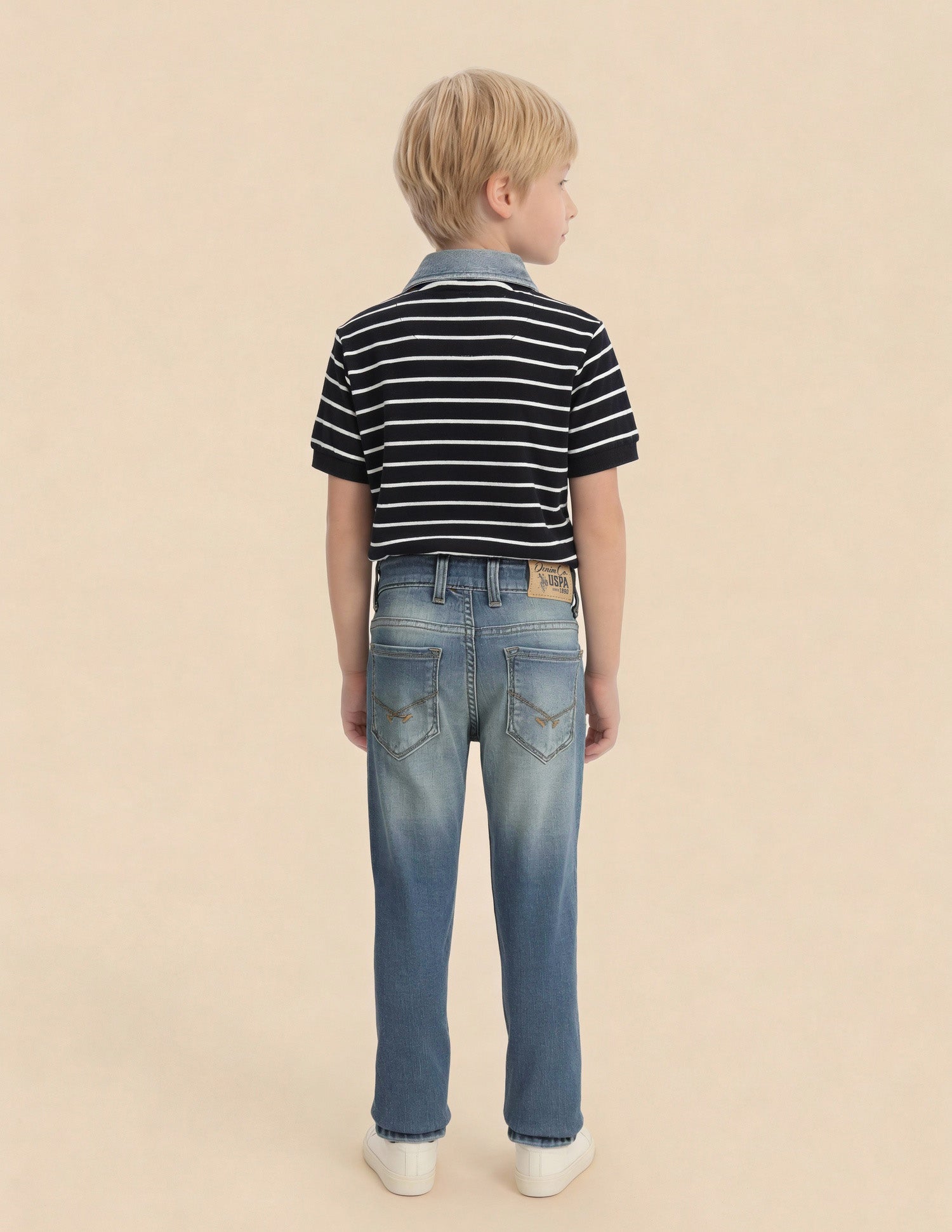 Boys Slim Fit Distressed Jeans Light Blue - U.S. Polo Assn. India | Large