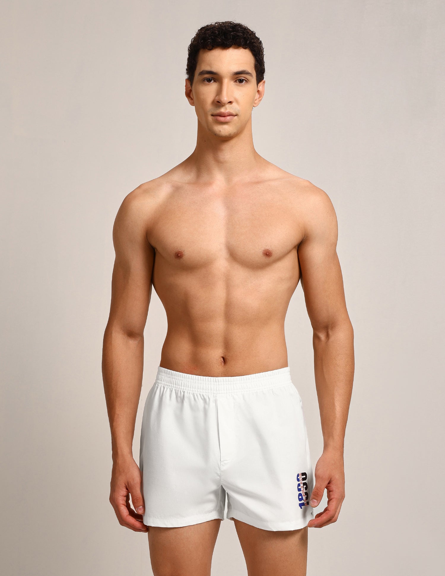 Light Cotton OEX16-P2 Boxer Shorts - Pack Of 2 Ivory & Black - U.S. Polo Assn. India | Large