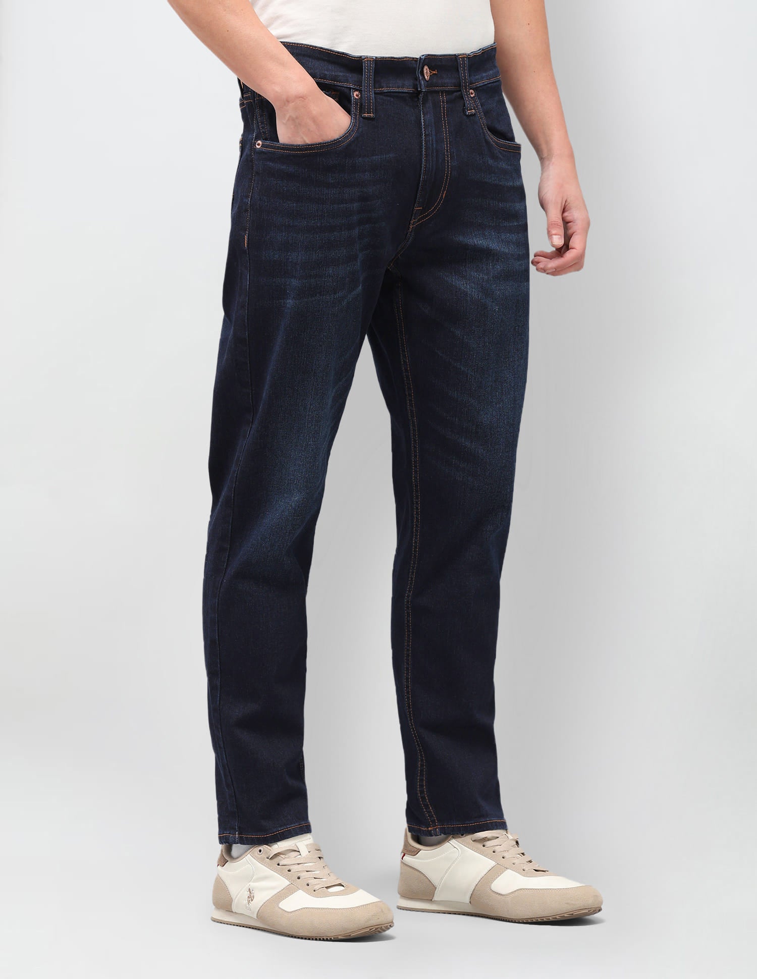 Solid Straight Fit Jeans Blue - U.S. Polo Assn. India | Large