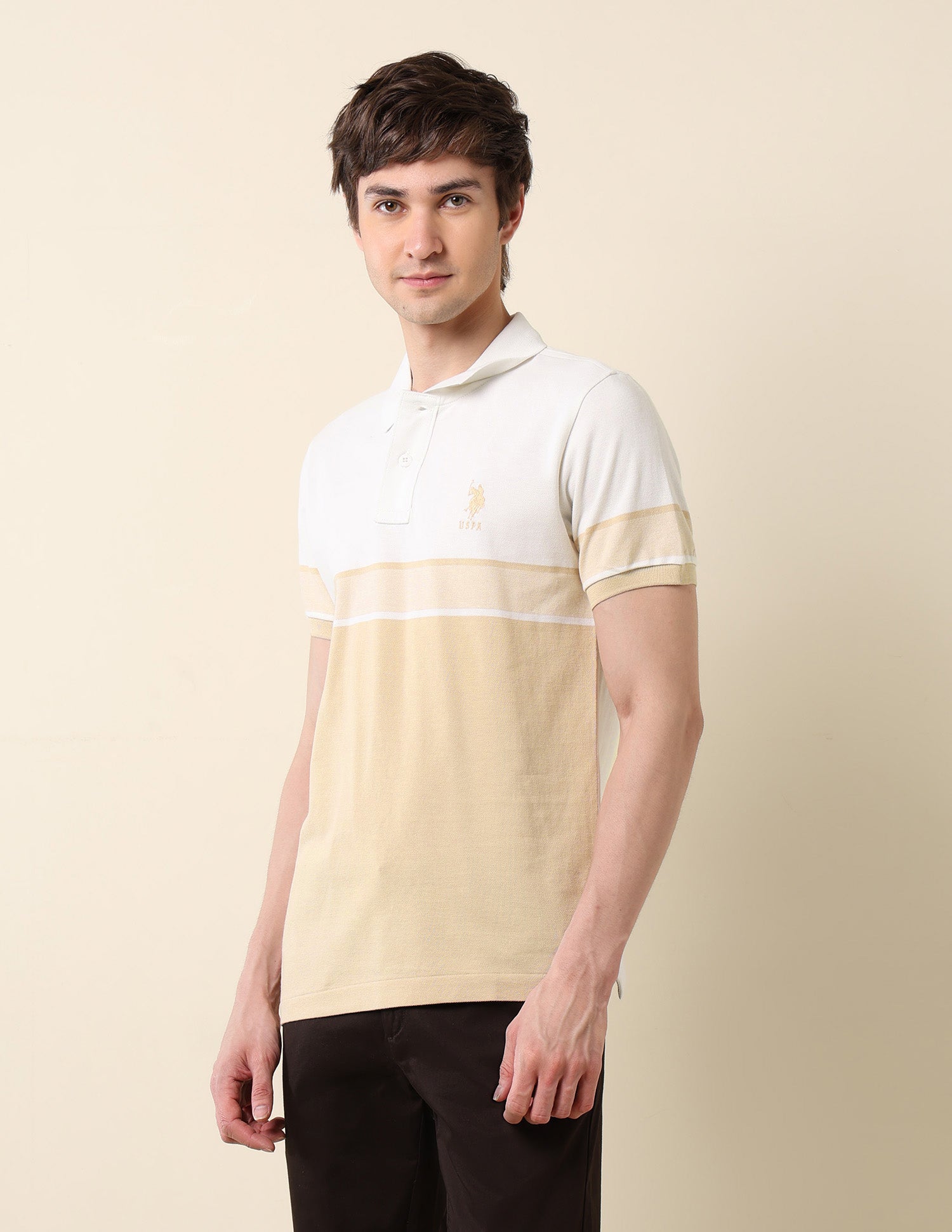 Colourblocked Classic Polo Shirt Off White - U.S. POLO ASSN. | Large