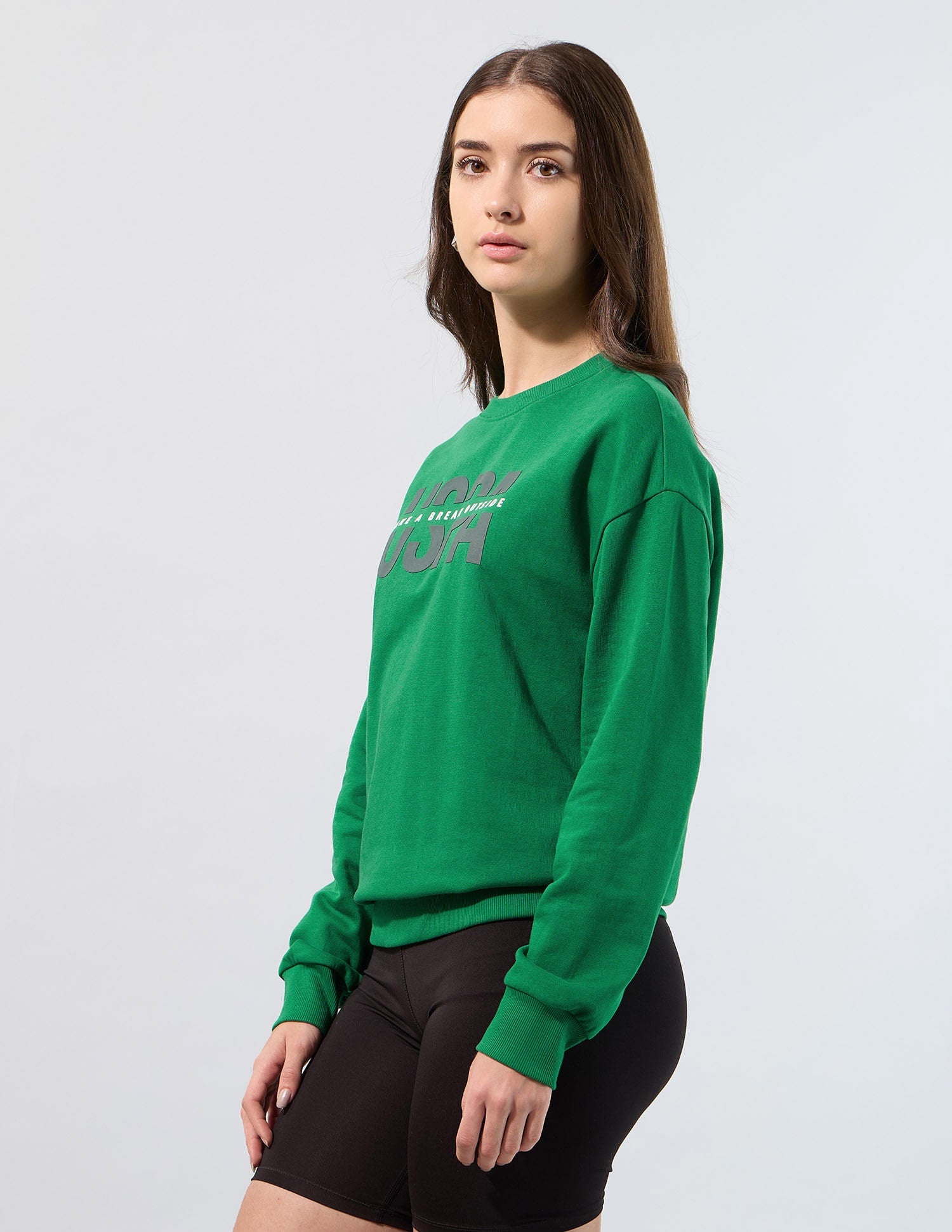 Relaxed Fit Brand Printed Sweatshirt Bright Green - U.S. POLO ASSN. | Large