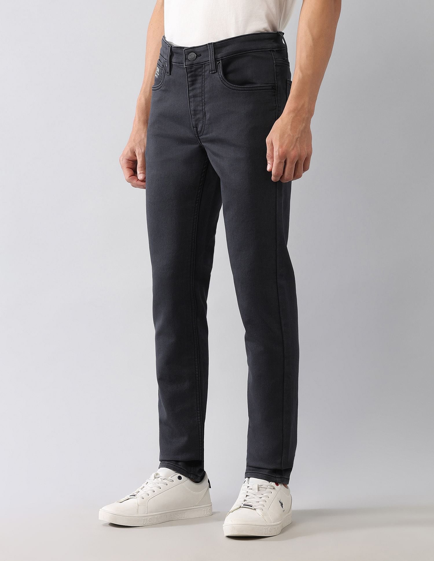 Regallo Skinny Fit Black Jeans Black - U.S. Polo Assn. India | Large