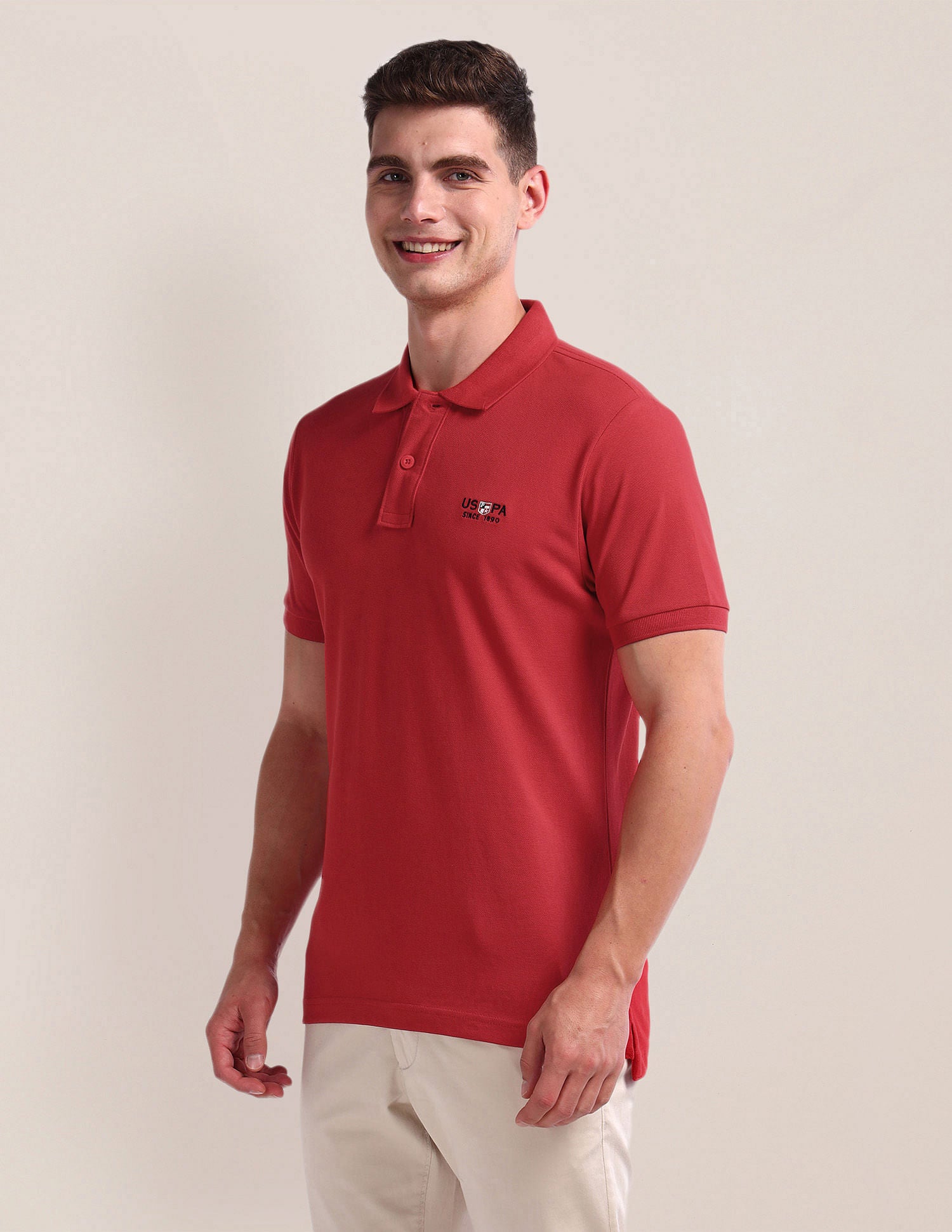 Short Sleeve Solid Polo Shirt Red - U.S. Polo Assn. India | Large