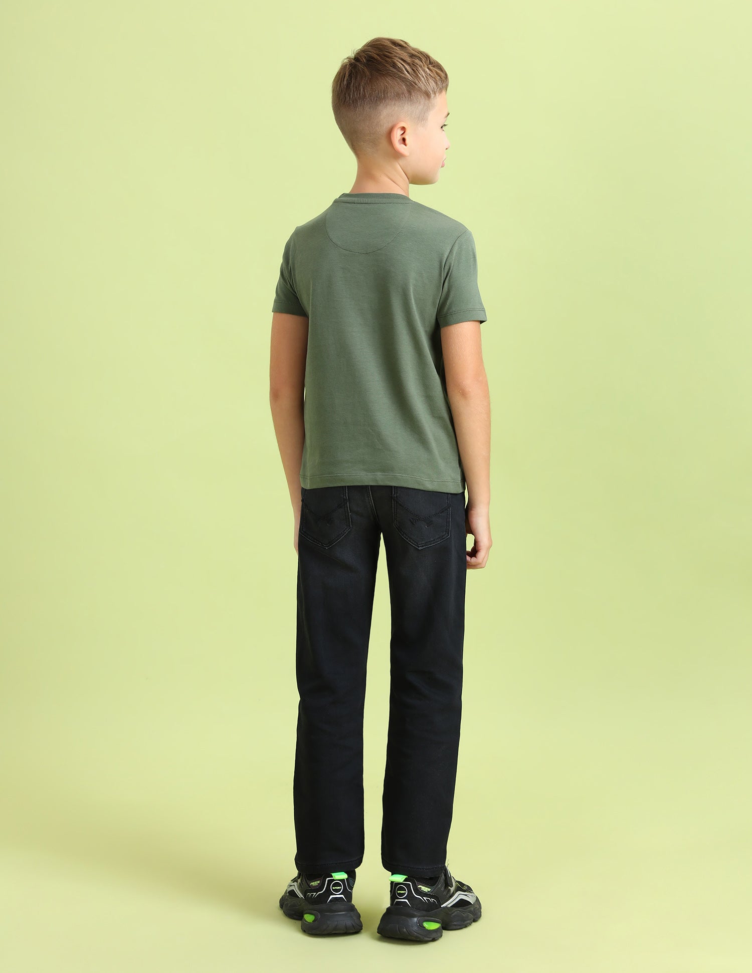 Boys Brand Printed Regular Fit T-Shirt Light Olive - U.S. POLO ASSN. | Large