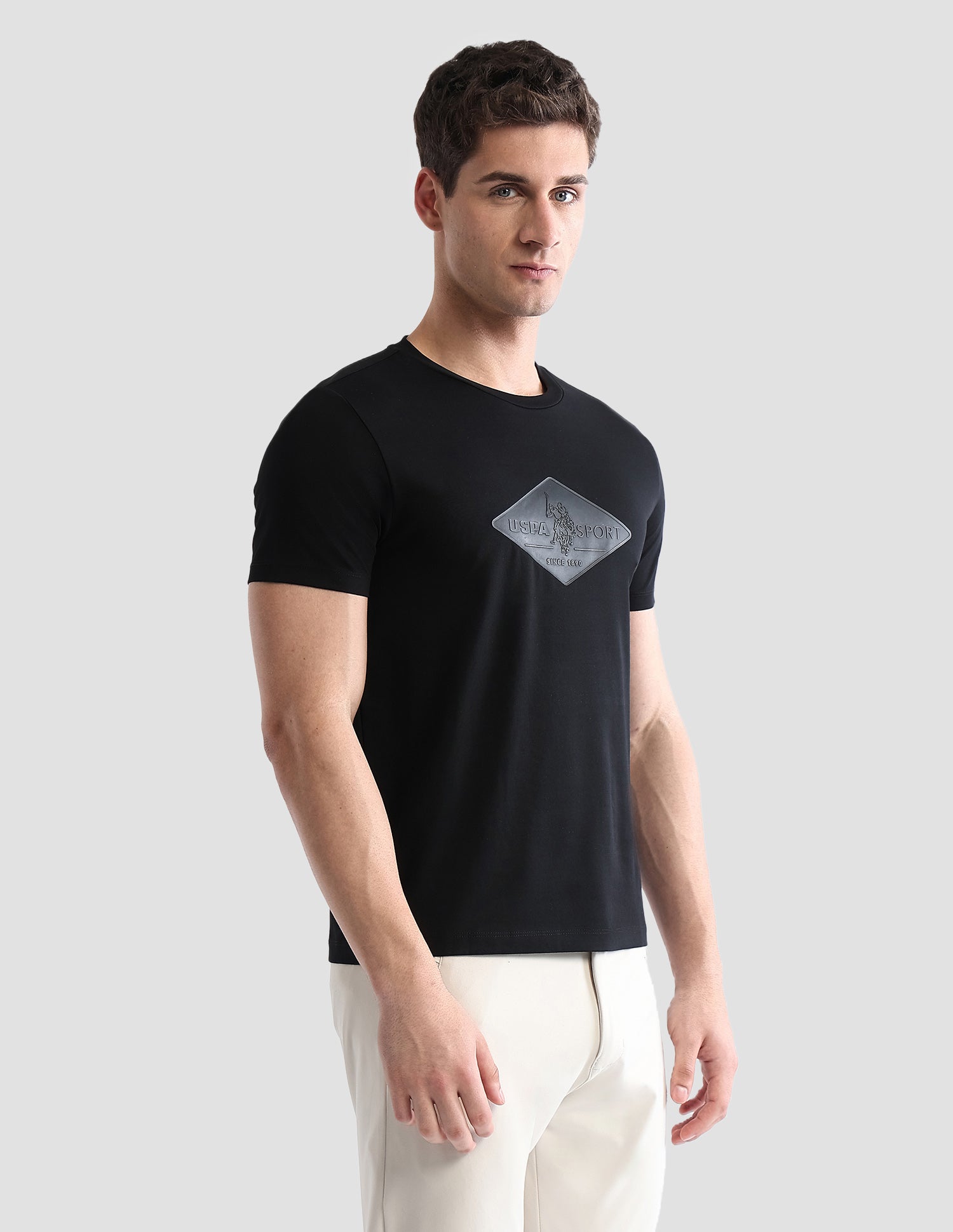 Brand Embossed Regular Fit Active T-Shirt Black - U.S. POLO ASSN. | Large
