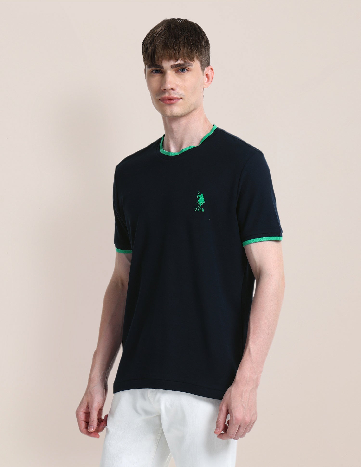 Solid Slim Fit T-Shirt Navy - U.S. Polo Assn. India | Large