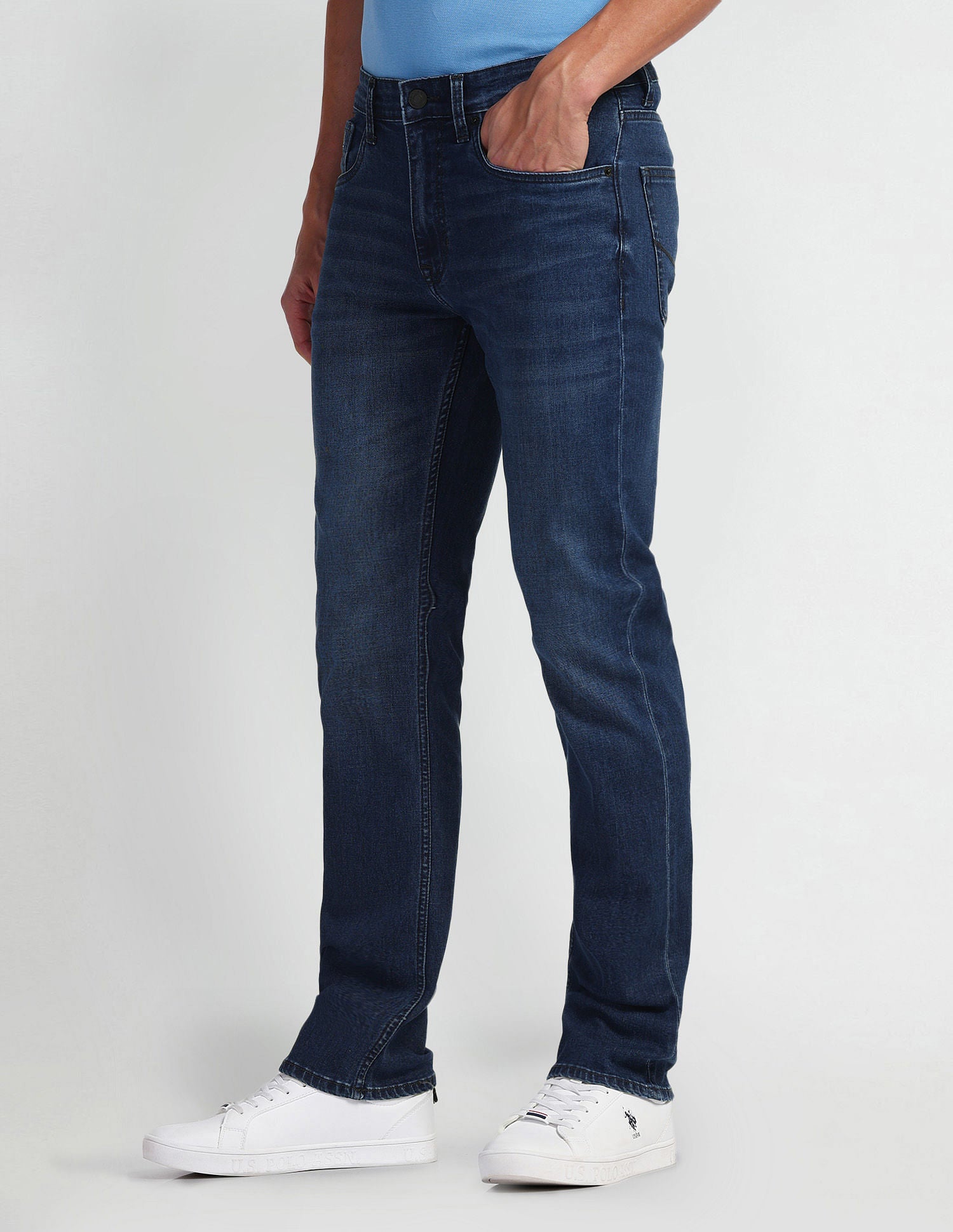 Harold Slim Straight Fit Blue Jeans Dark Blue - U.S. Polo Assn. India | Large