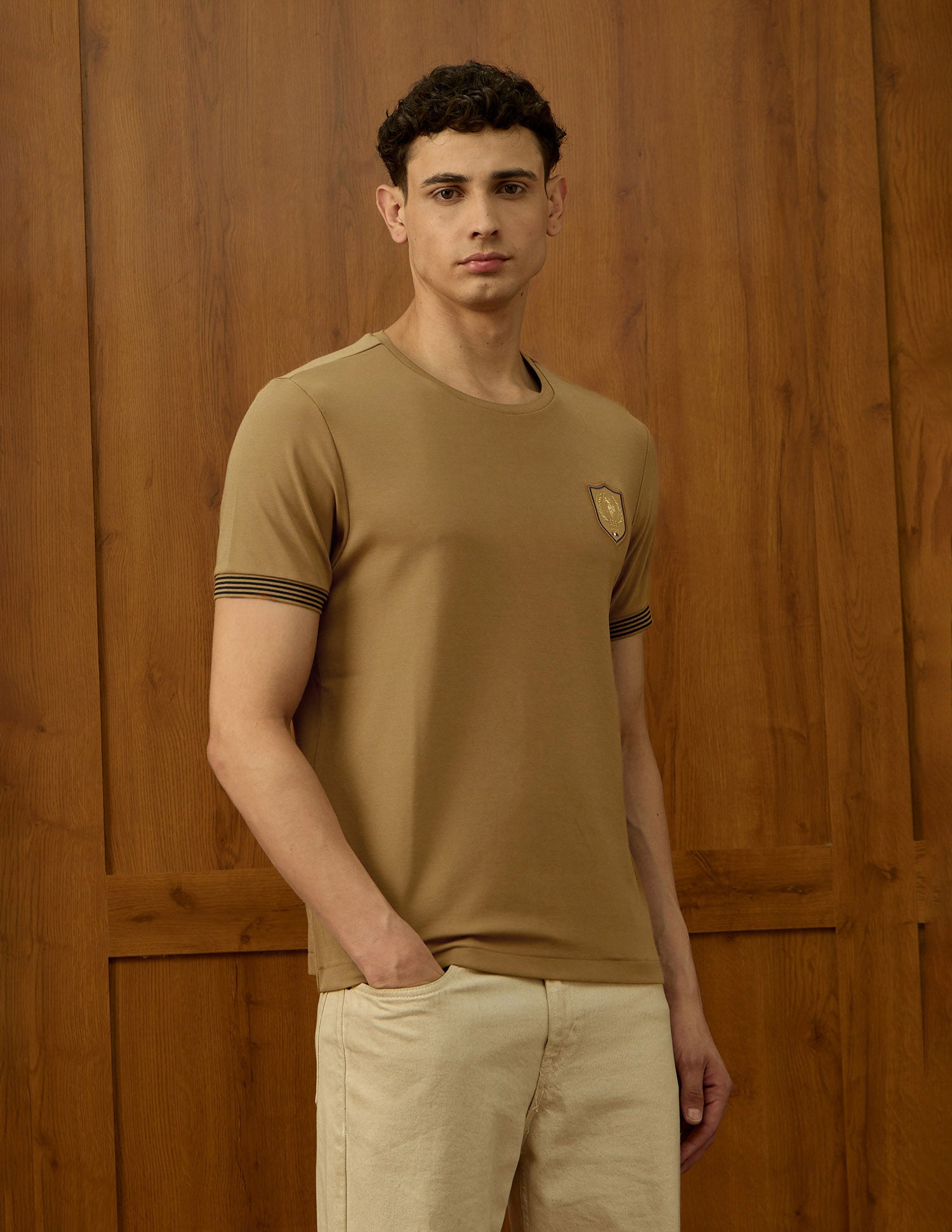 Textured Varsity Theatre T-Shirt Mustard - U.S. POLO ASSN. | Large