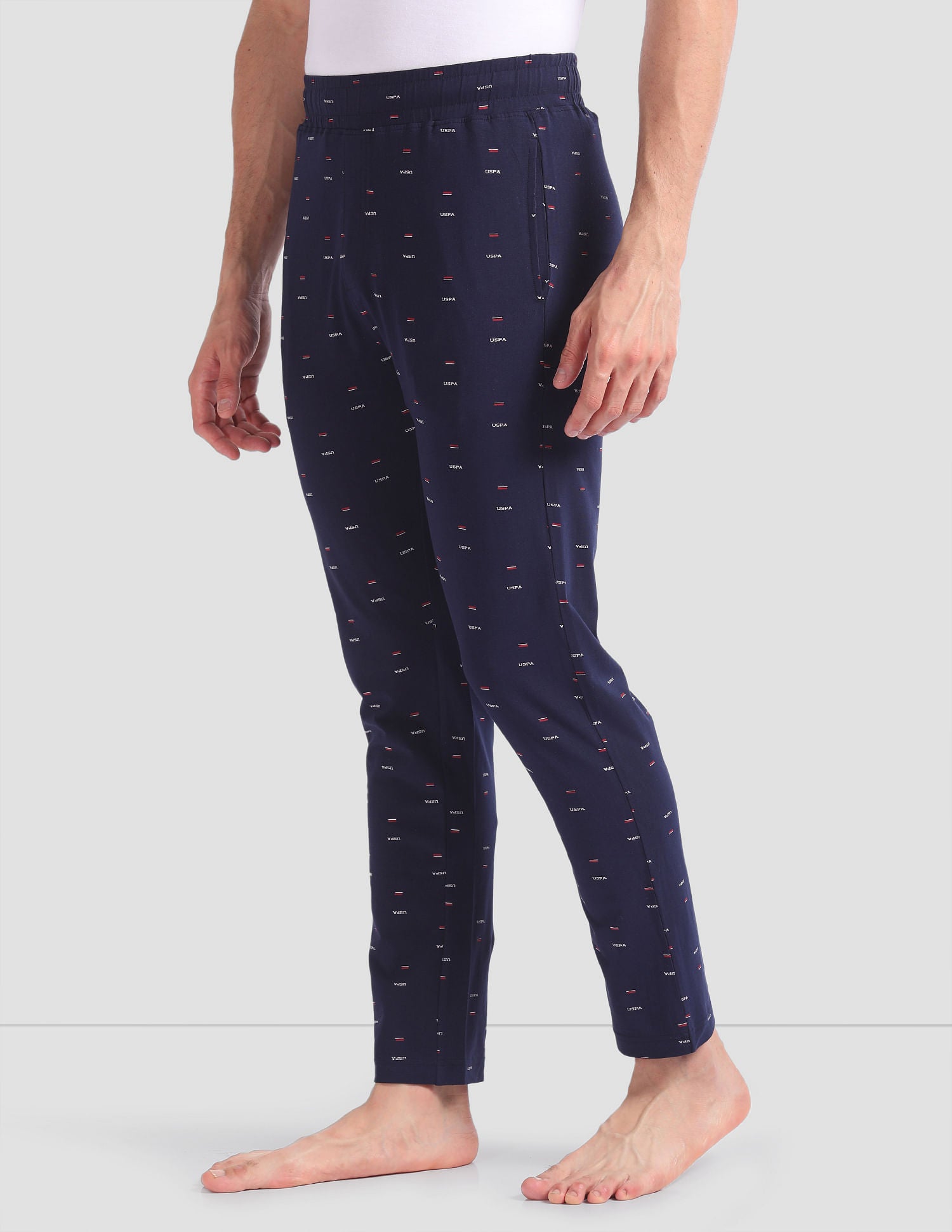 All Over Print OELP2 Lounge Track Pants - Pack Of 1 Navy - U.S. POLO ASSN. | Large