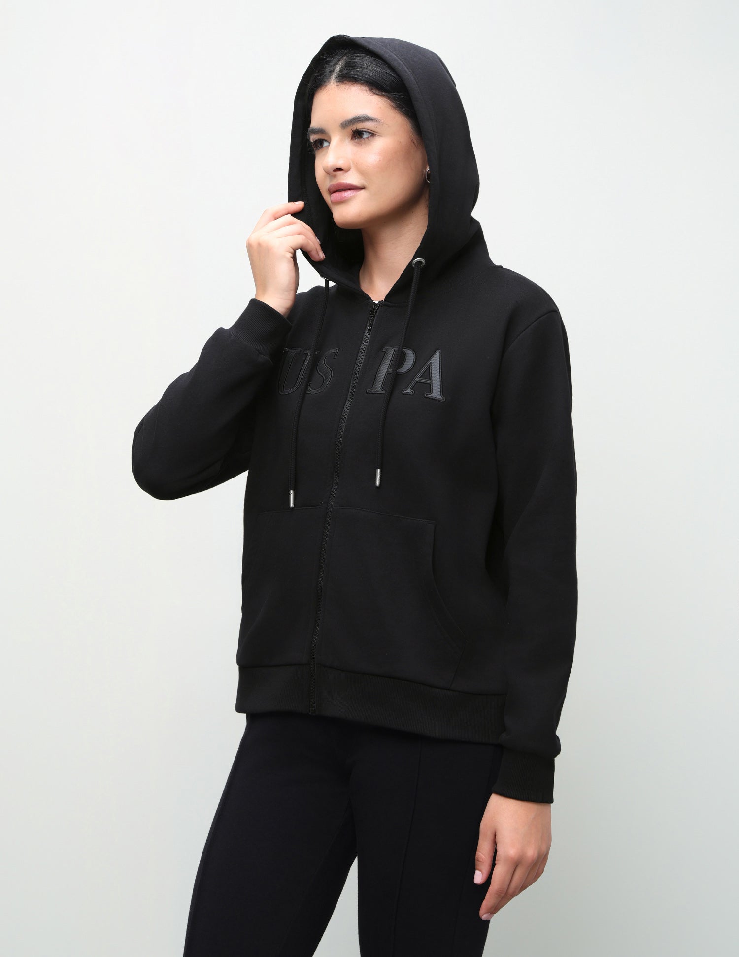 Brand Foil Printed Regular Fit Sweatshirt Black - U.S. Polo Assn. India | Large