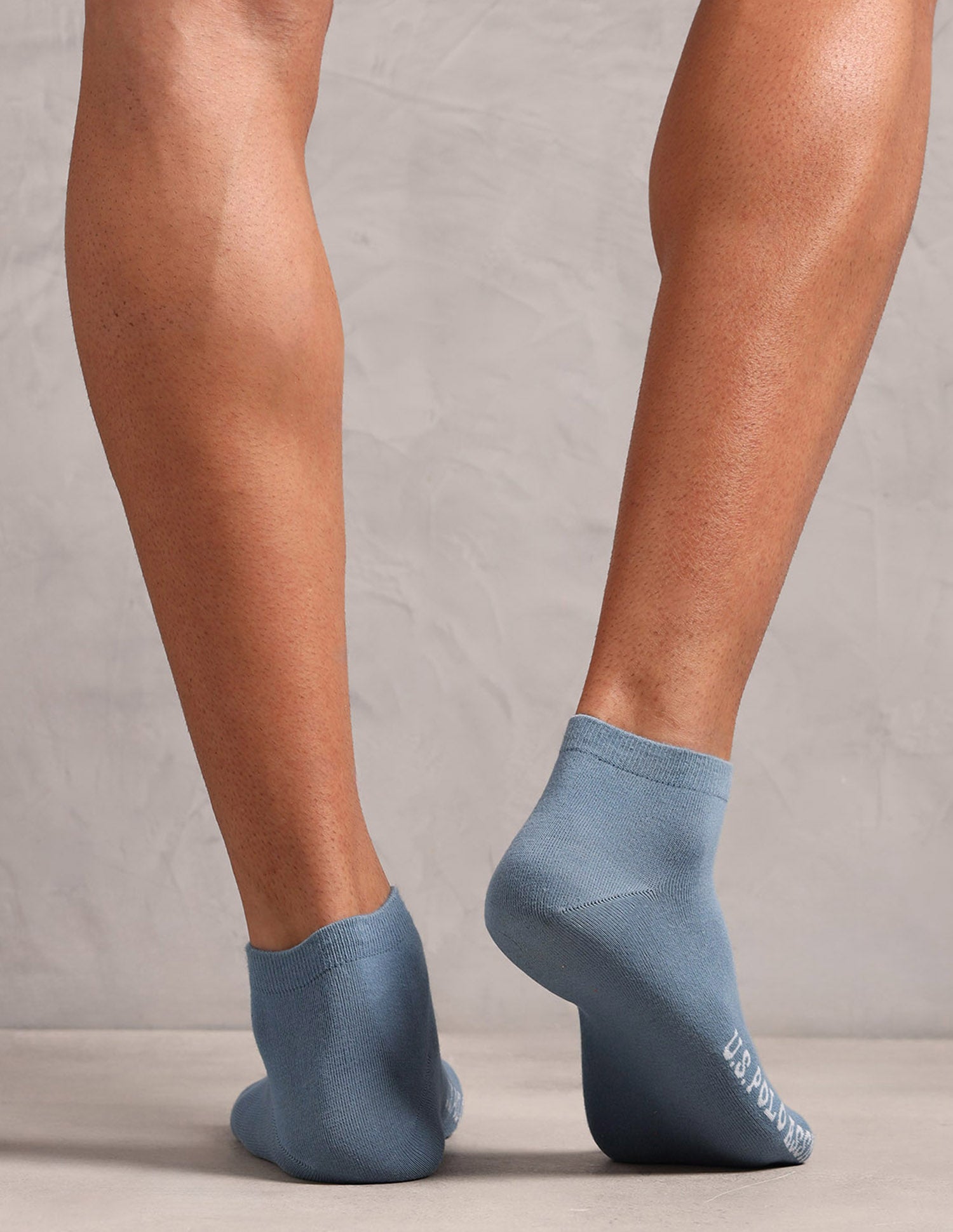 Cotton Stretch Ankle Length ES009 Socks - Pack Of 3 Spring Lake, Periscope, Navy - U.S. POLO ASSN. | Large