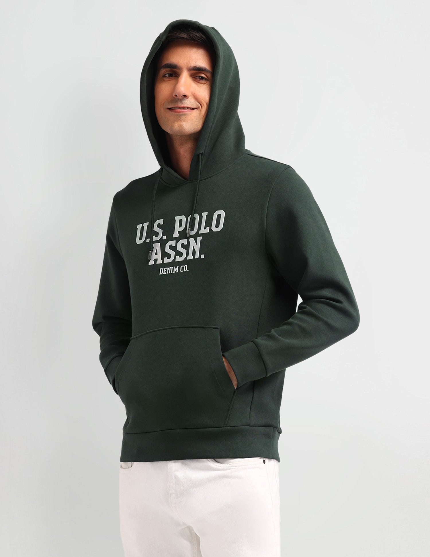 Brand Printed Regular Fit Sweatshirt Bay Green - U.S. Polo Assn. India | Large