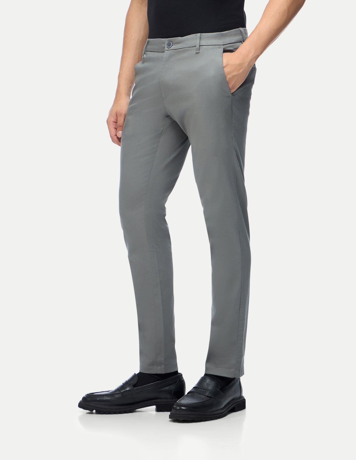 Austin Trim Regular Fit Mid Rise Trousers Grey - U.S. Polo Assn. India | Large