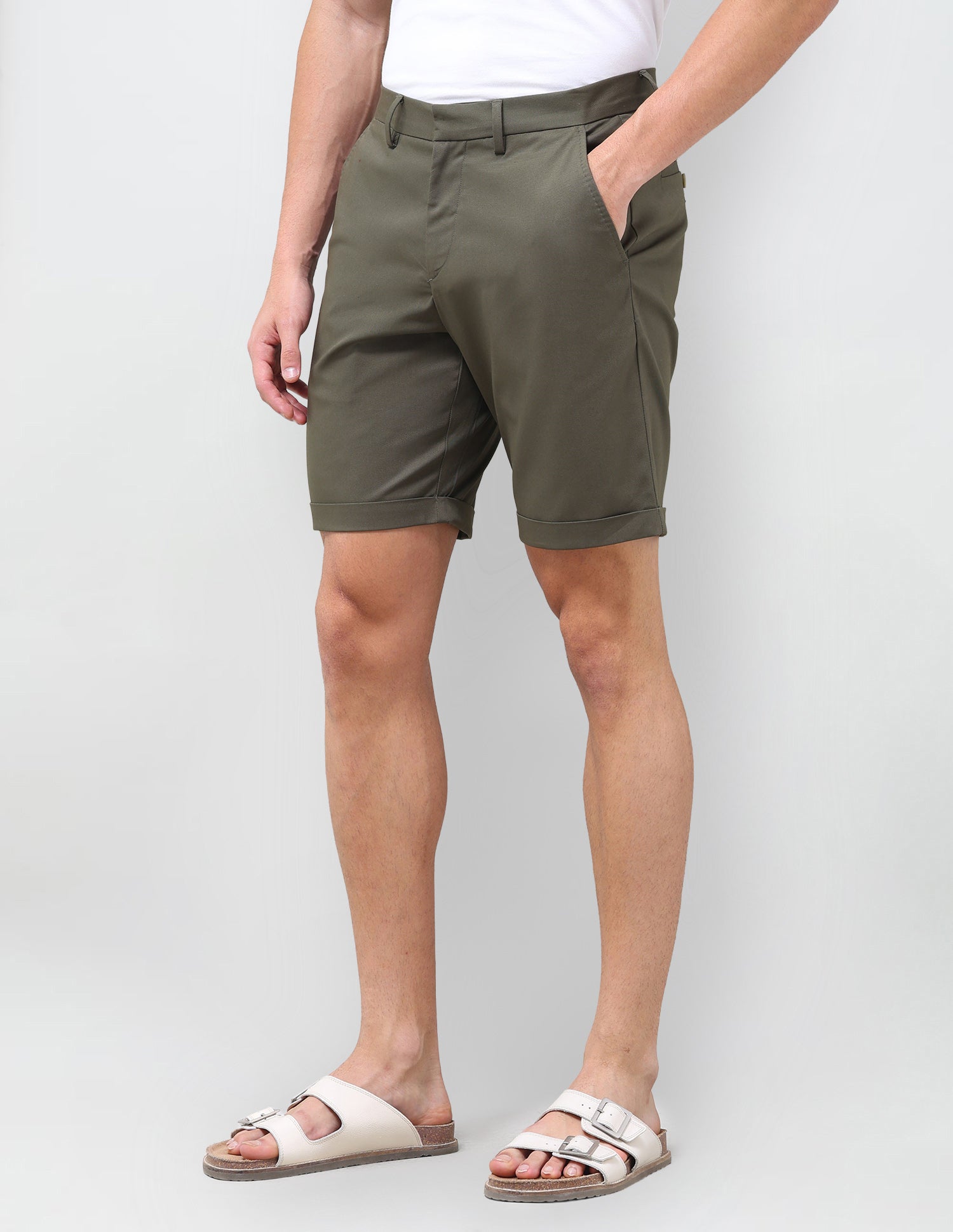 Slim Fit Twill Chino Shorts Olive - U.S. Polo Assn. India | Large