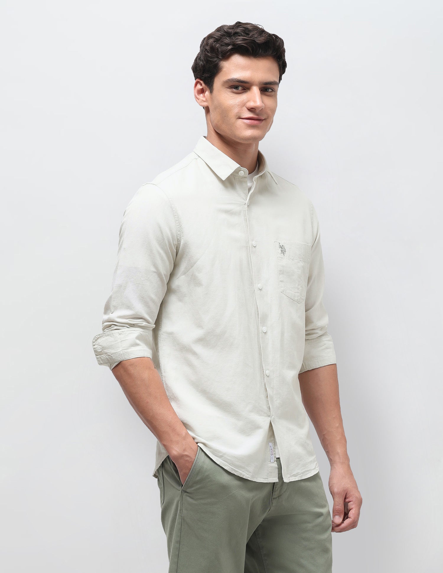 Regular Tailored Fit Shirt Light Green - U.S. Polo Assn. India | Large