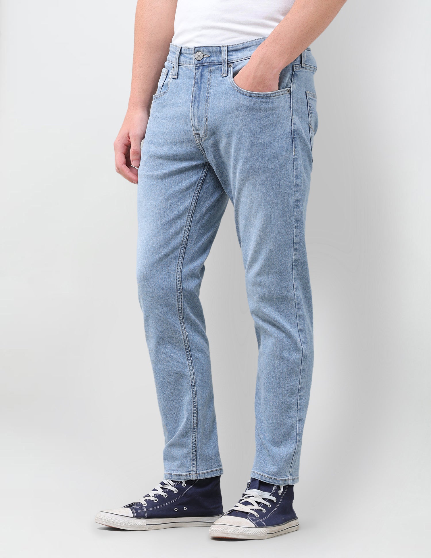 Cole Comfort Cropped Fit Blue Jeans Light Indigo - U.S. Polo Assn. India | Large