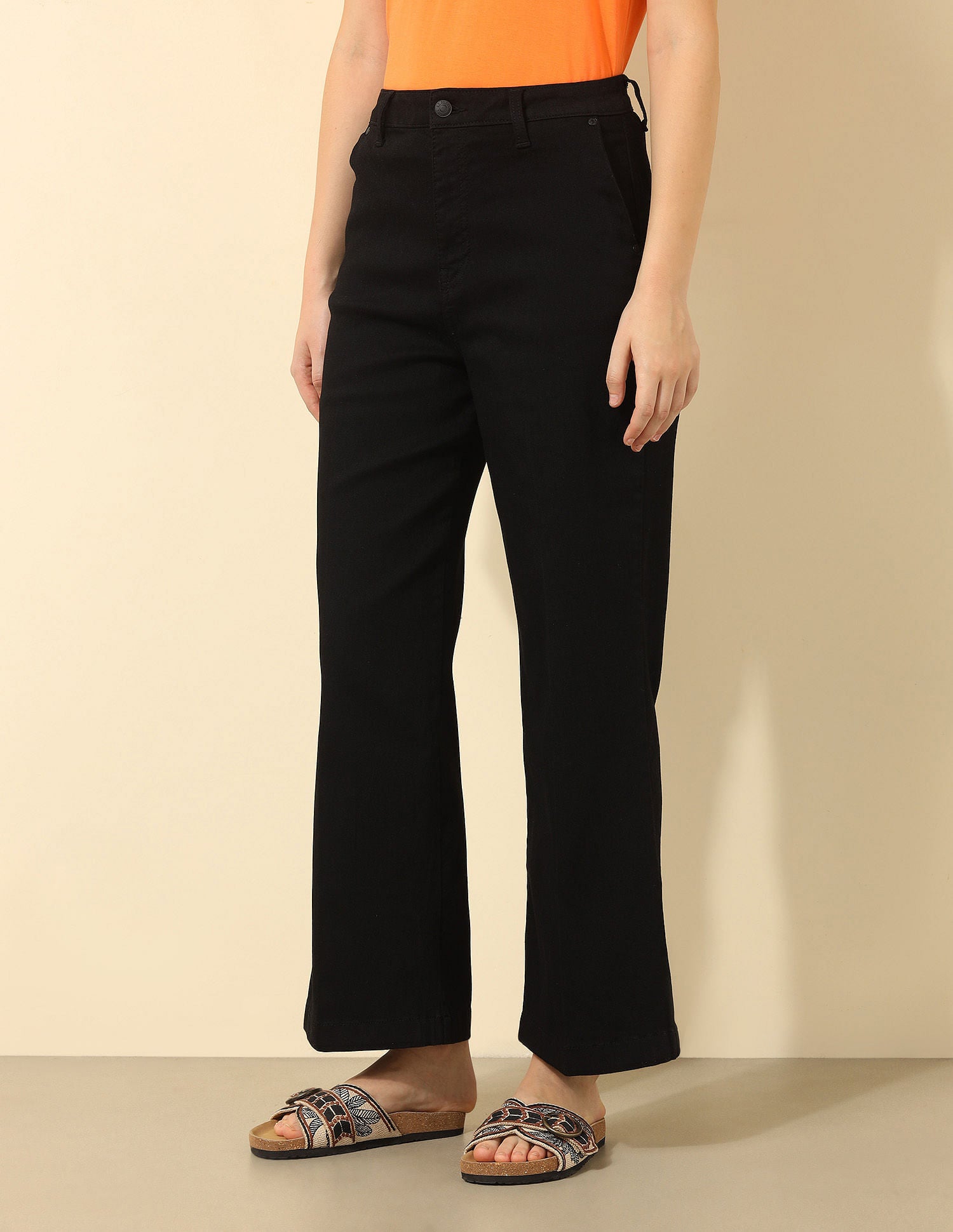 High Rise Wide Leg Jeans Black - U.S. POLO ASSN. | Large