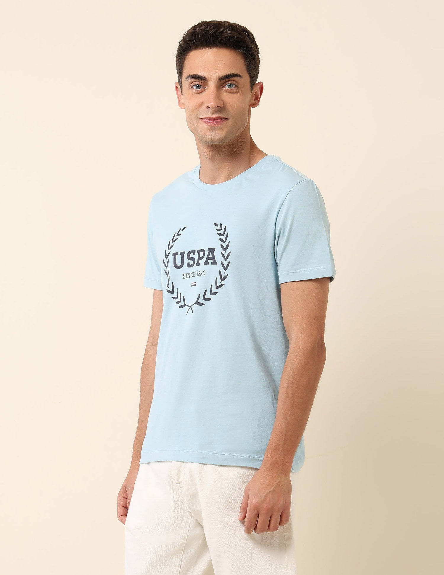 Brand Printed Slim Fit T-Shirt Blue - U.S. POLO ASSN. | Large