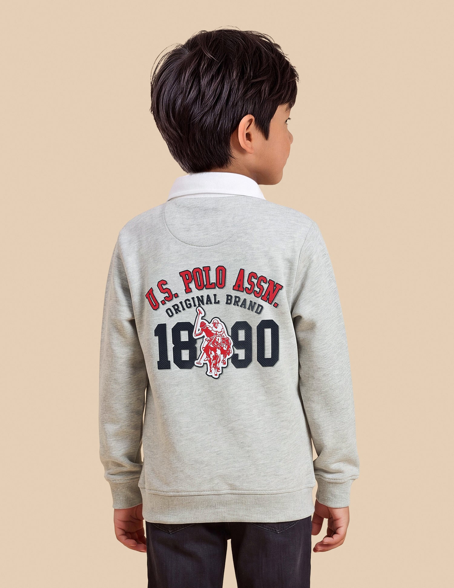 Graphic Brand Printed Regular Fit Sweatshirt Grey - U.S. Polo Assn. India | Large