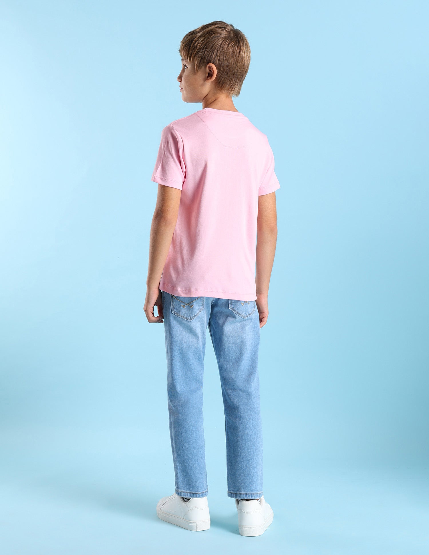 Boys Brand Printed Regular Fit T-Shirt Light Pink - U.S. POLO ASSN. | Large