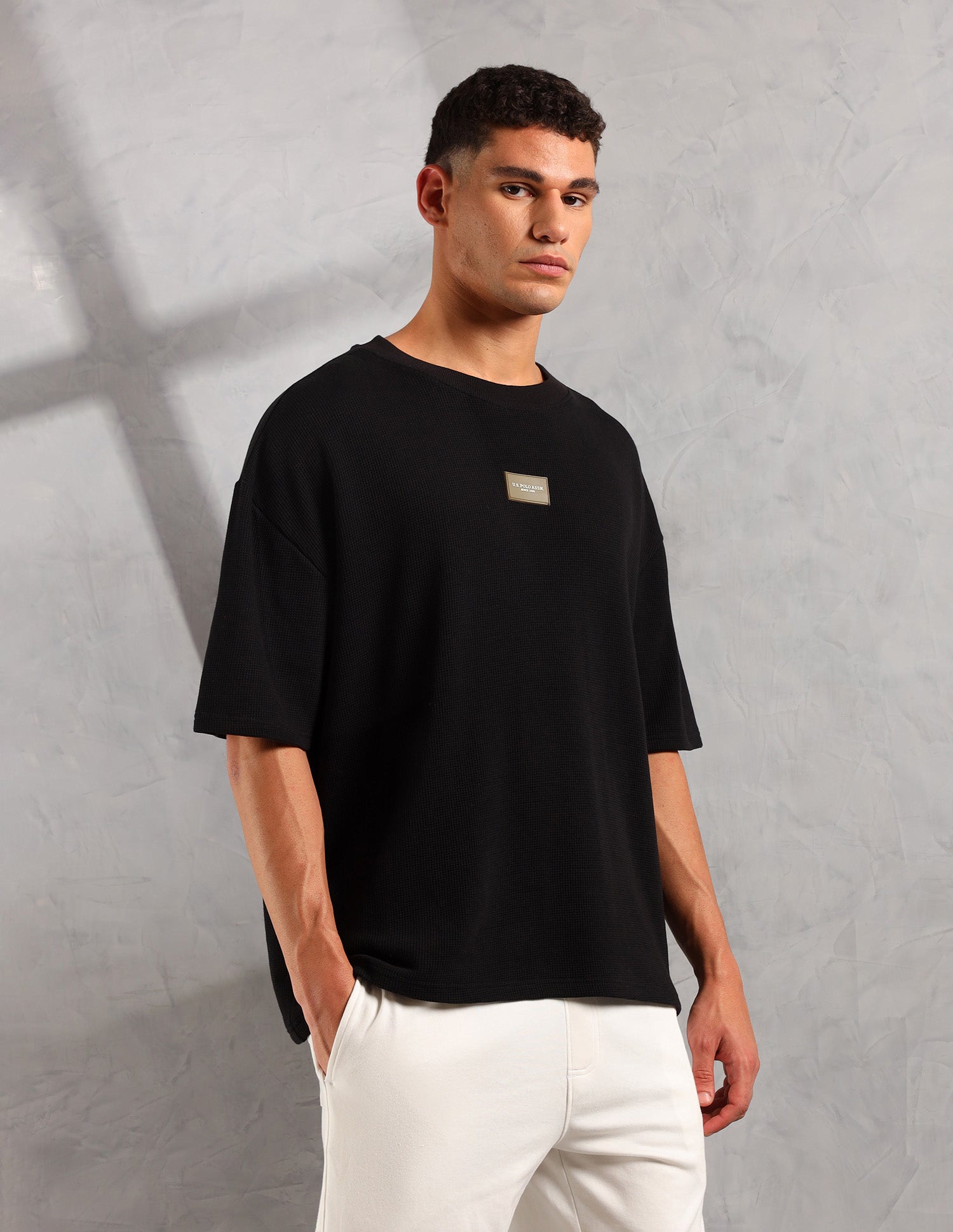 Oversized Fit Cotton PE001 Lounge T-Shirt - Pack Of 1 Black - U.S. POLO ASSN. | Large