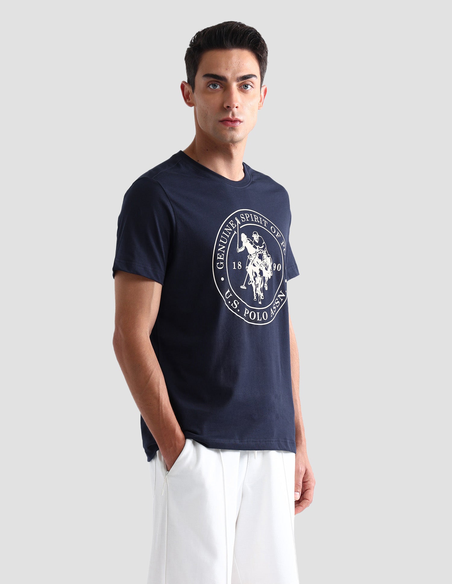 Comfort Fit Printed I643 Lounge T-Shirt - Pack Of 1 Navy Blue - U.S. POLO ASSN. | Large