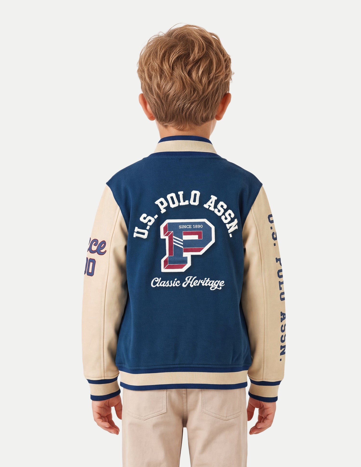 Appliqued Brand Regular Fit Varsity Jacket Navy - U.S. Polo Assn. India | Large
