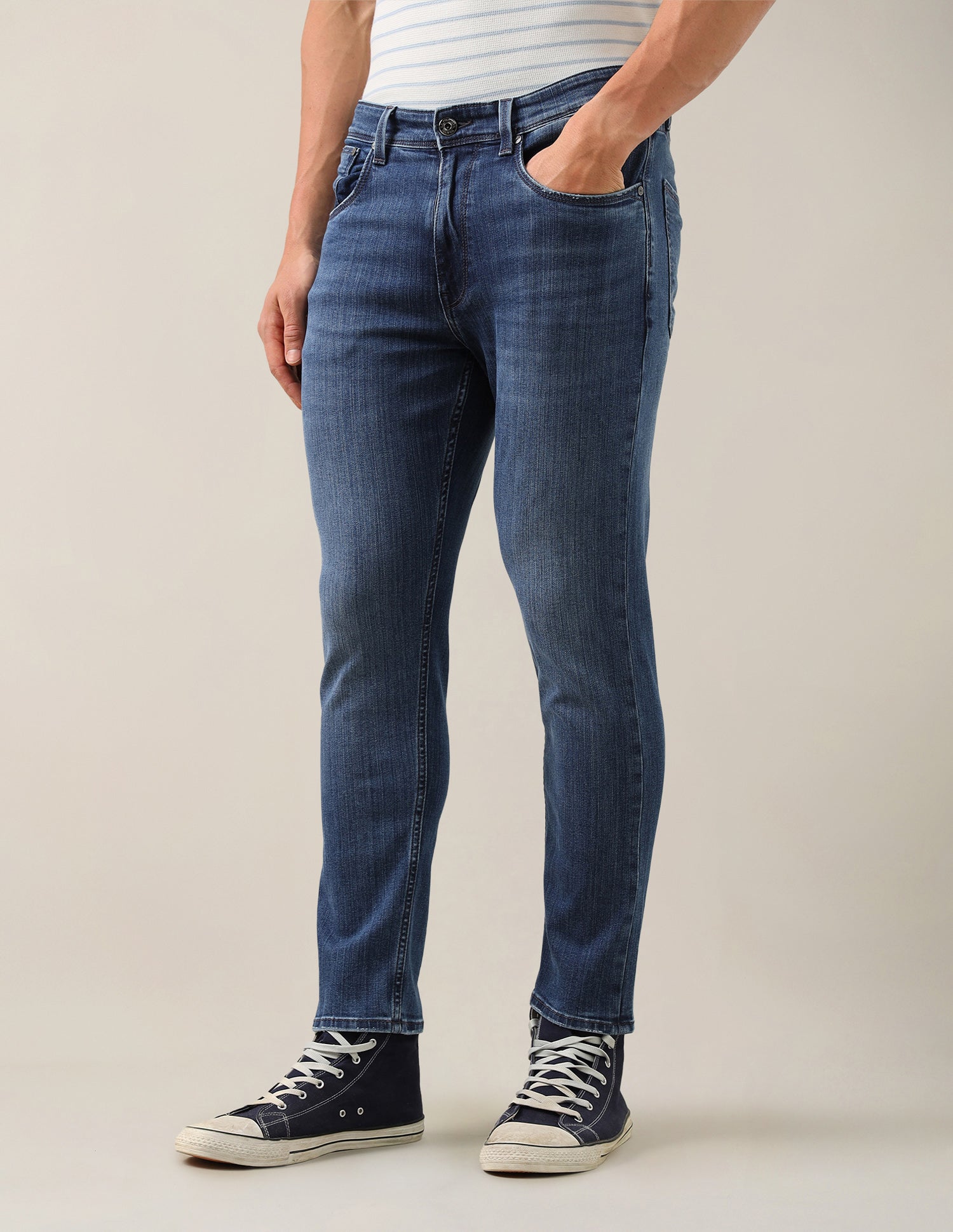 Cole Comfort Cropped Fit Blue Jeans Blue - U.S. Polo Assn. India | Large