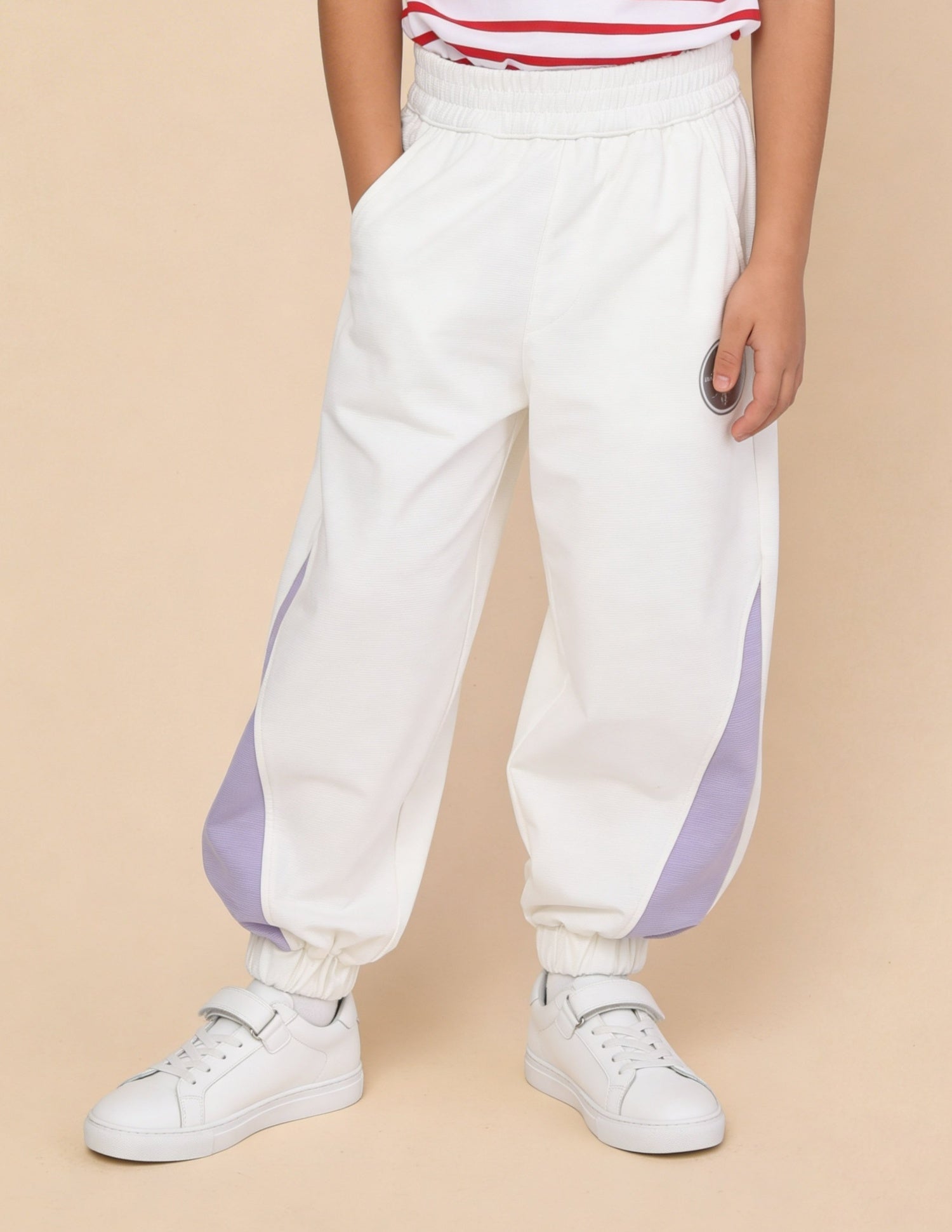 Regular Fit Colour Blocked Joggers White - U.S. Polo Assn. India | Large