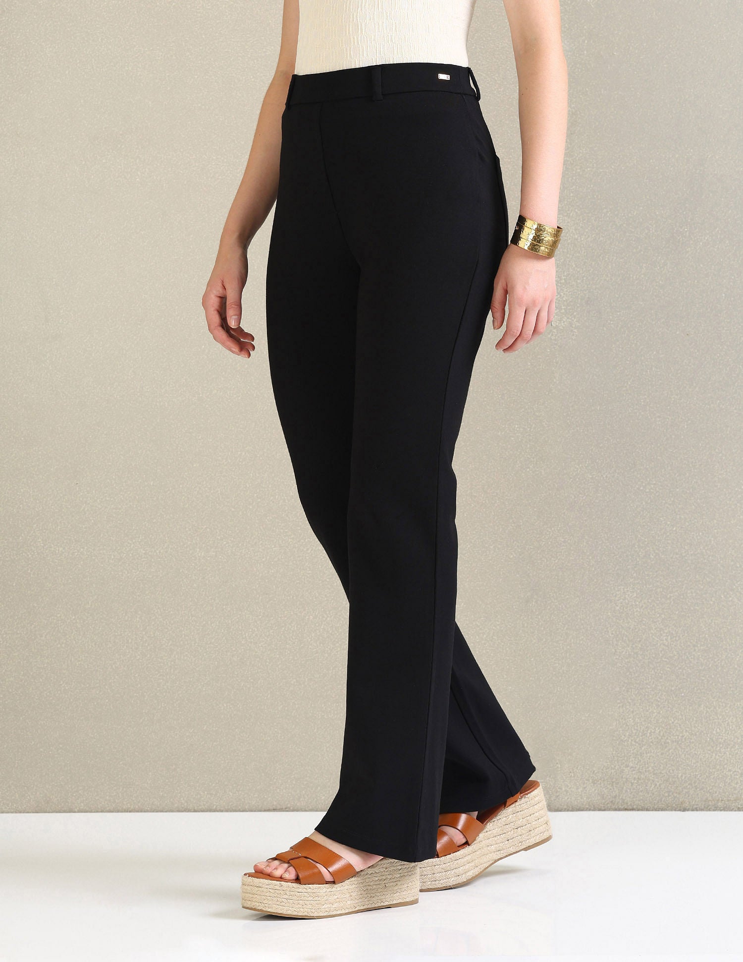 Straight Fit Ponte Roma Trousers Black - U.S. POLO ASSN. | Large