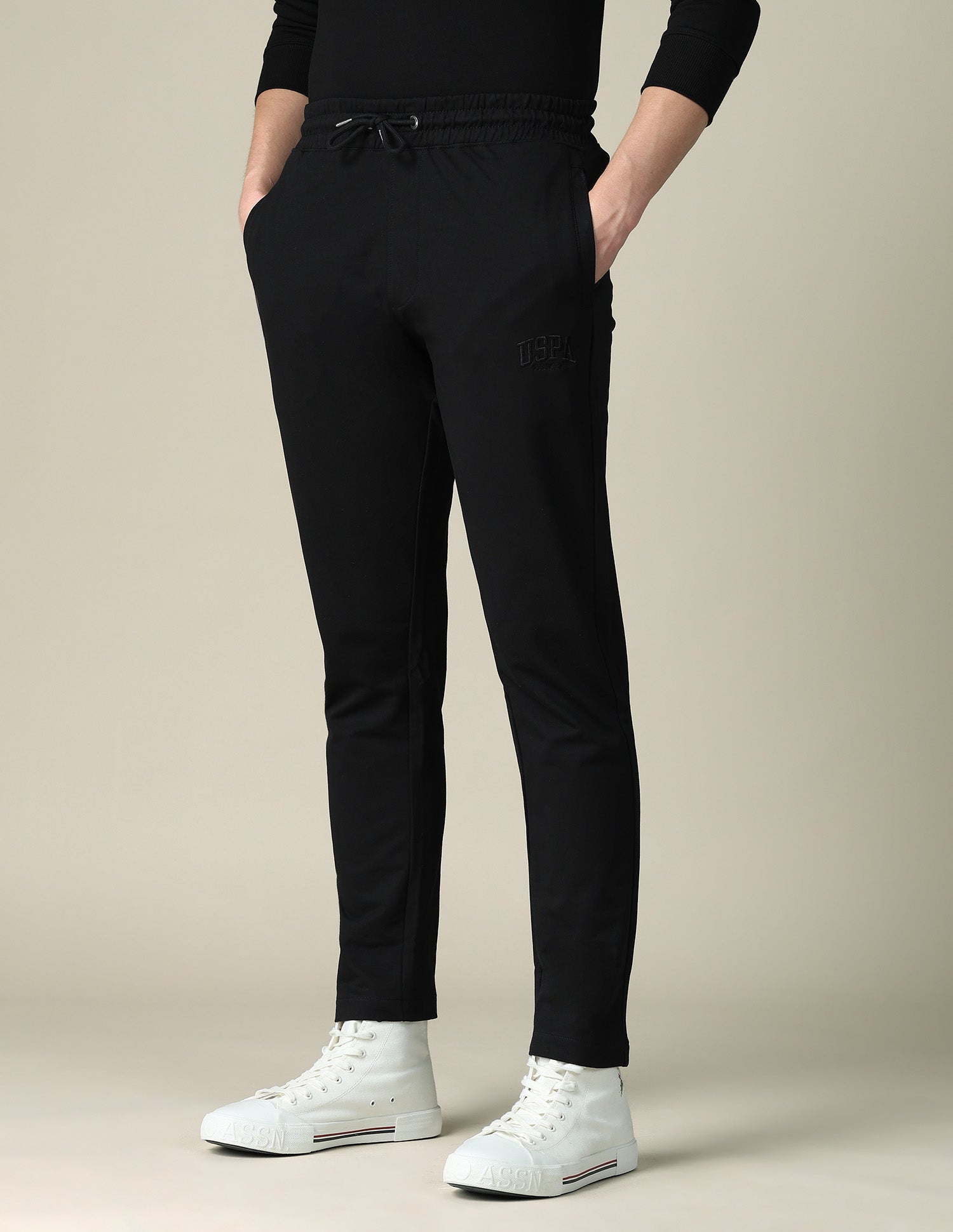 Mid Rise Regular Fit Track Pants Black - U.S. POLO ASSN. | Large