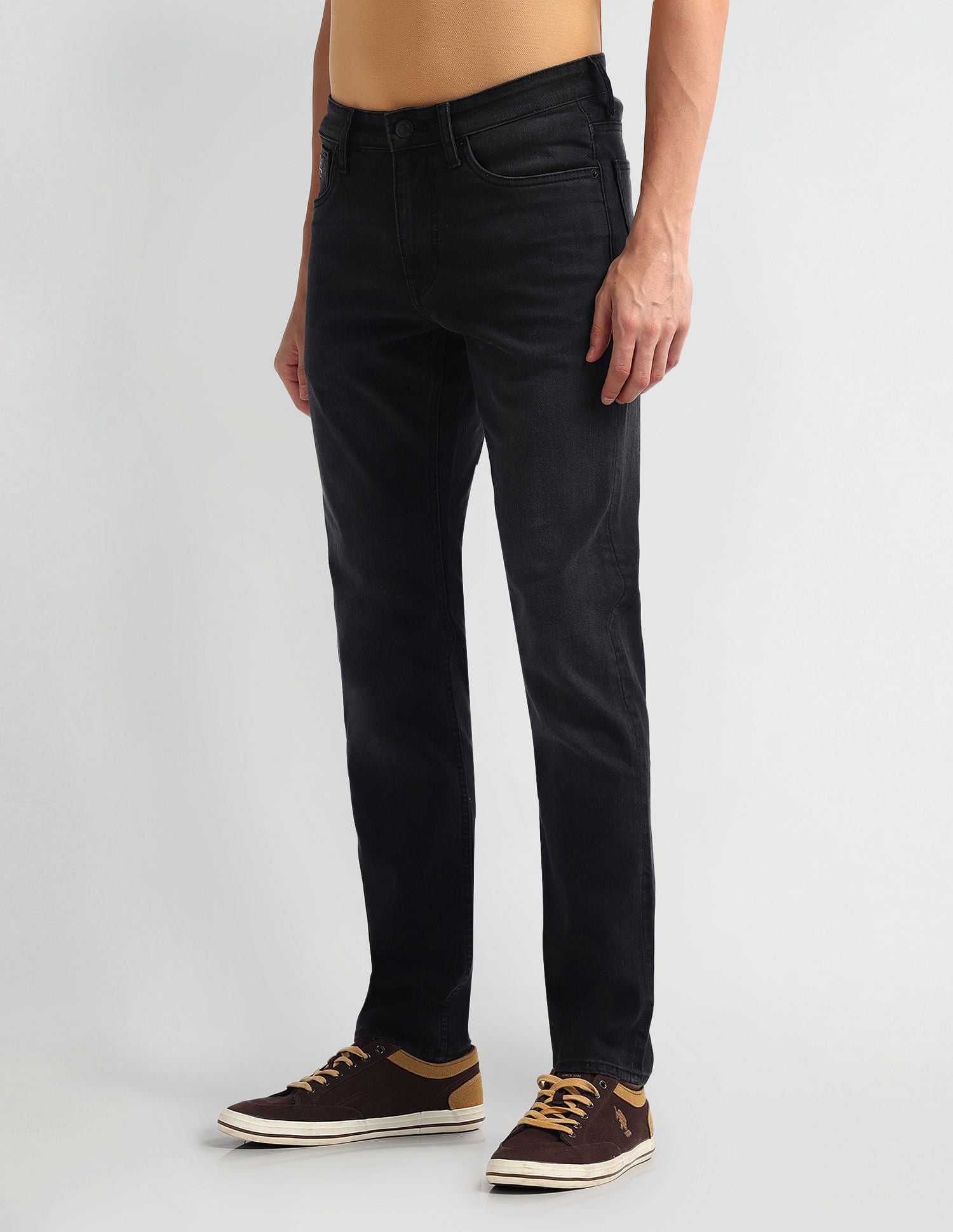 Brandon Slim Tapered Fit Black Jeans Black - U.S. Polo Assn. India | Large