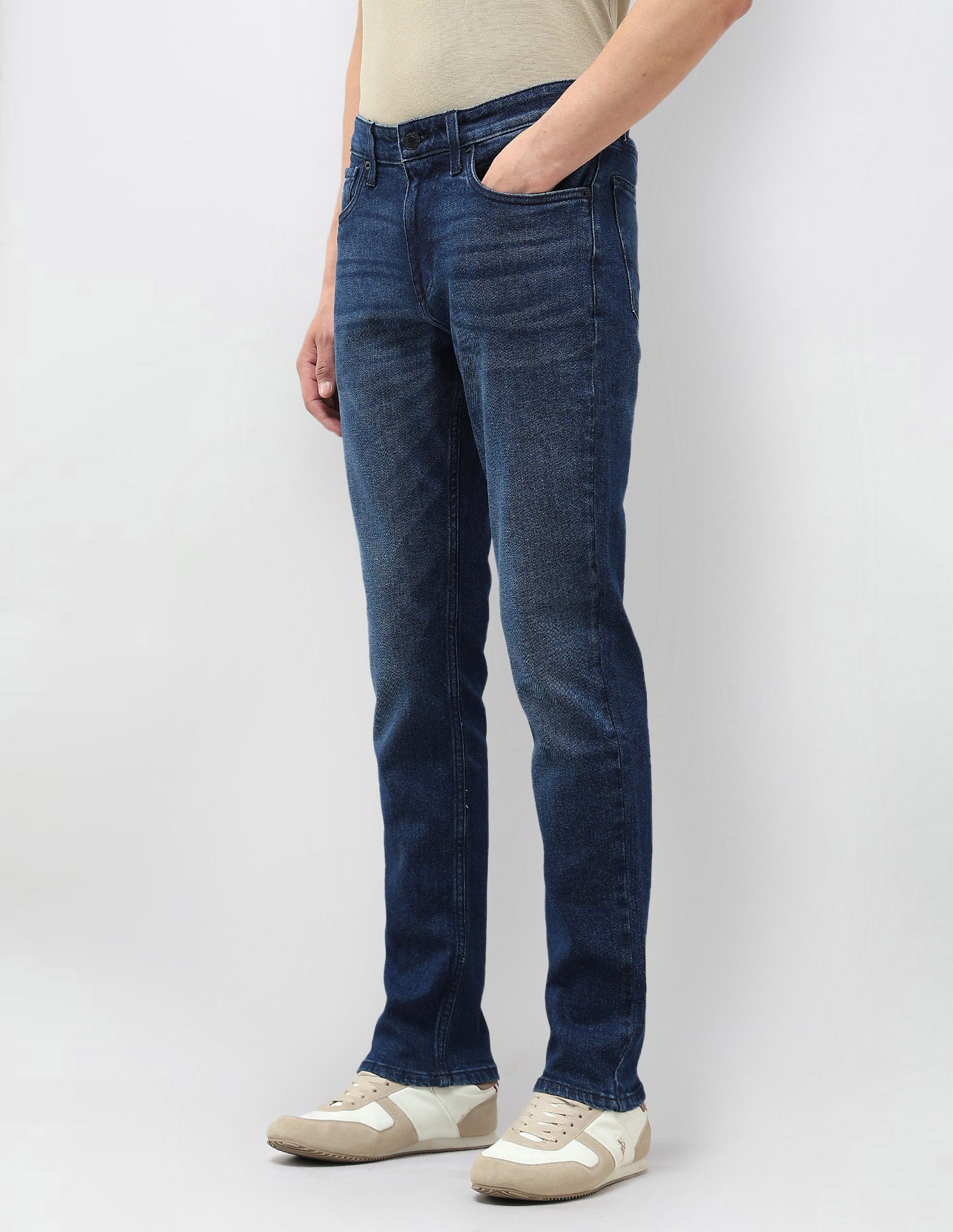 Brandon Slim Tapered Fit Blue Jeans Dark Blue - U.S. Polo Assn. India | Large