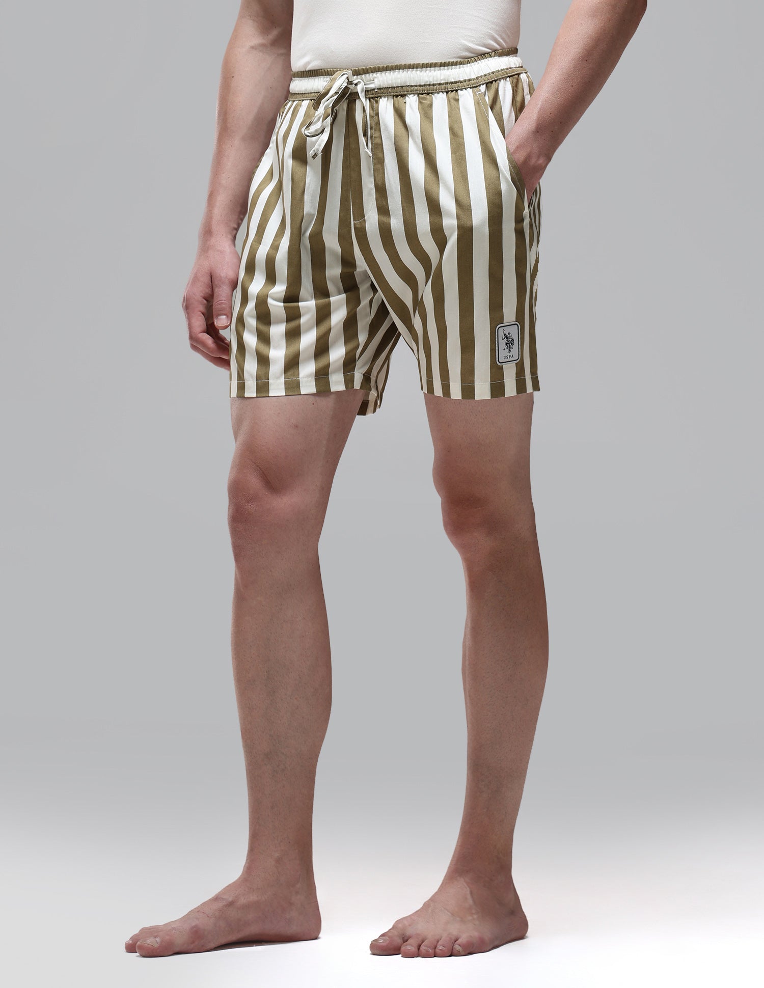Vertical Striped Pure Cotton OEX15 Boxer Shorts Elmwood - U.S. Polo Assn. India | Large