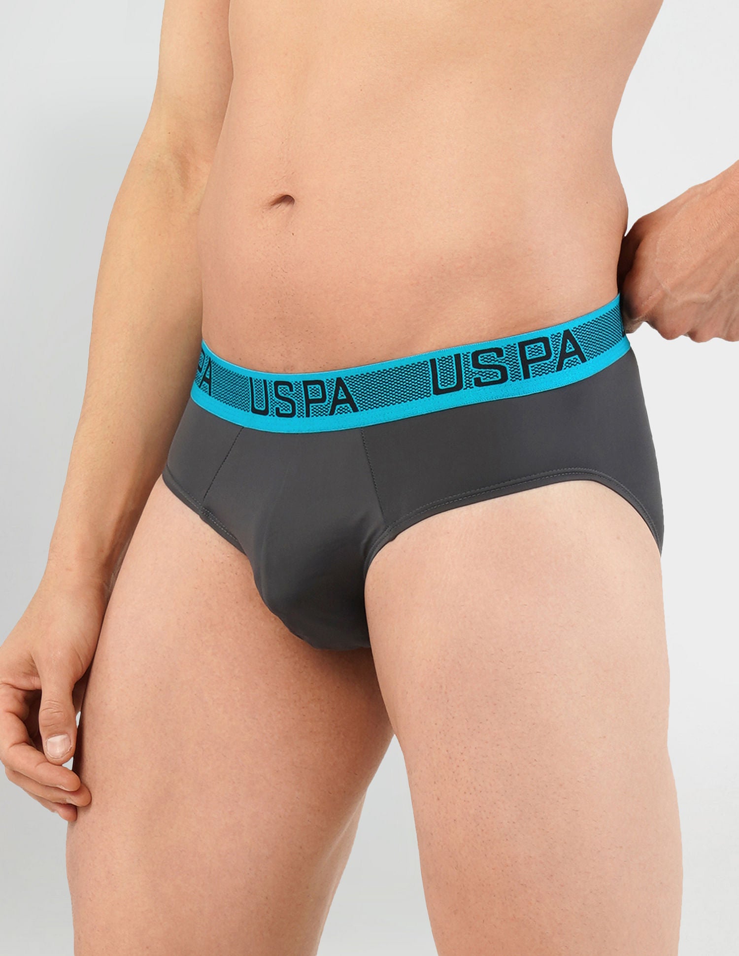 Nylon Spandex Solid I708 Active Briefs - Pack Of 1 Dark Grey - U.S. POLO ASSN. | Large