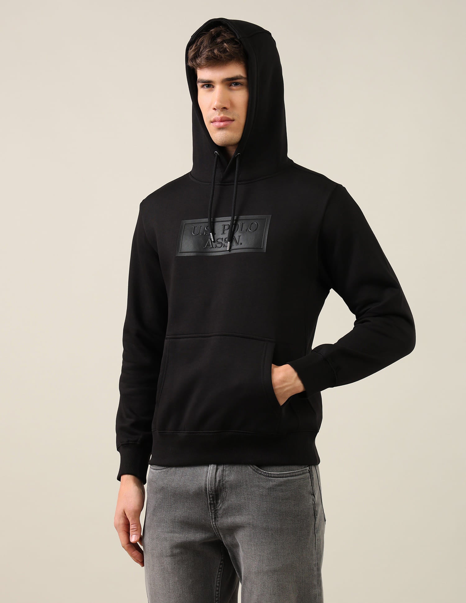 Brand Printed Hooded Sweatshirt Green - U.S. Polo Assn. India | Large