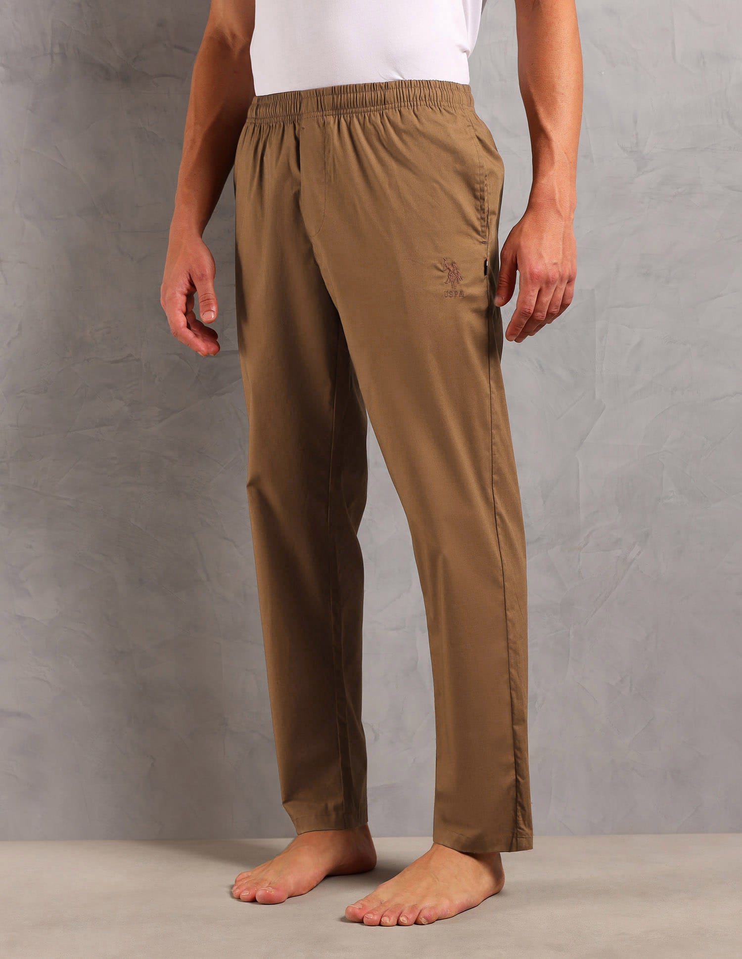 Pull On Relaxed Fit LP003 Lounge Pants - Pack Of 1 Light Brown - U.S. Polo Assn. India | Large