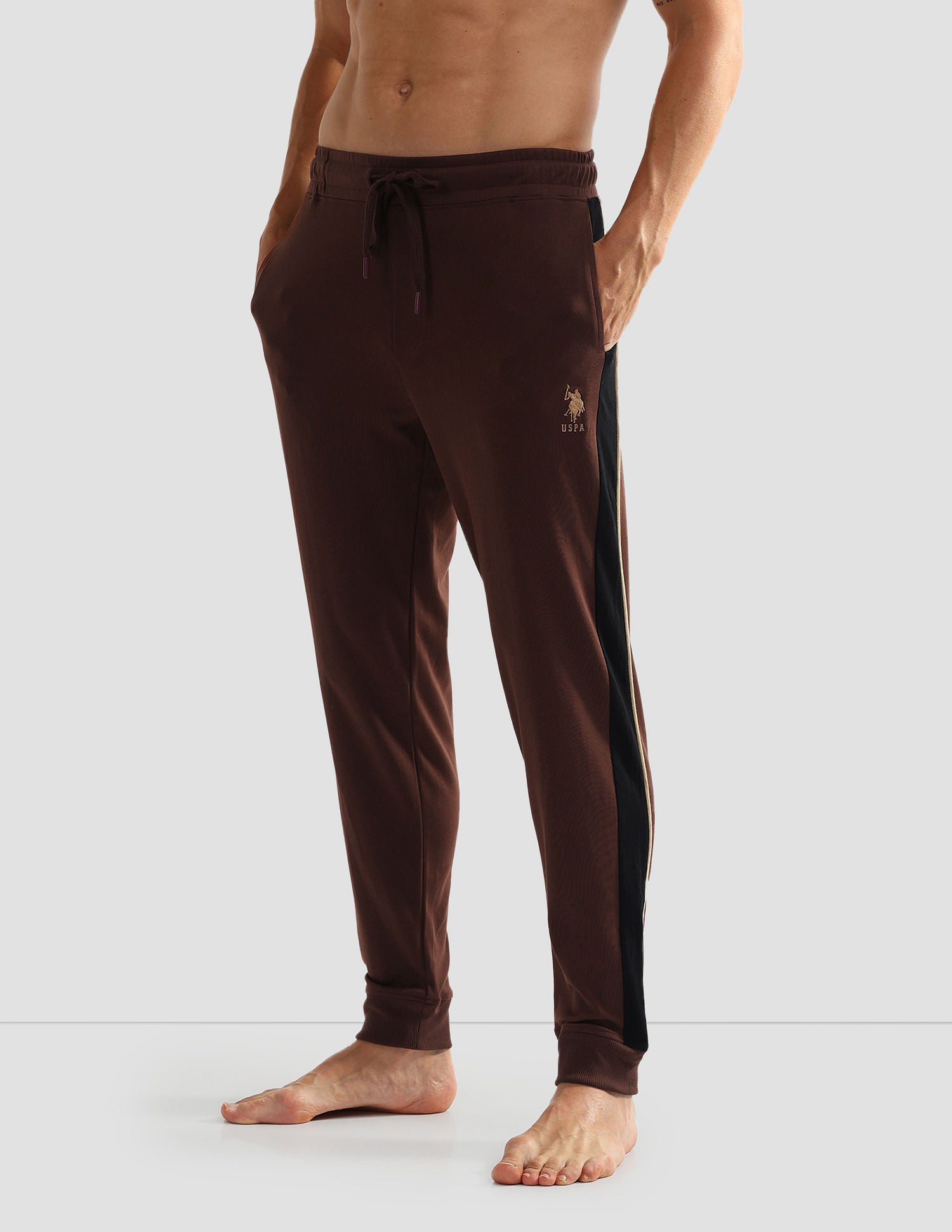 Solid OJ004 Lounge Joggers - Pack Of 1 Chocolate Fondant - U.S. POLO ASSN. | Large