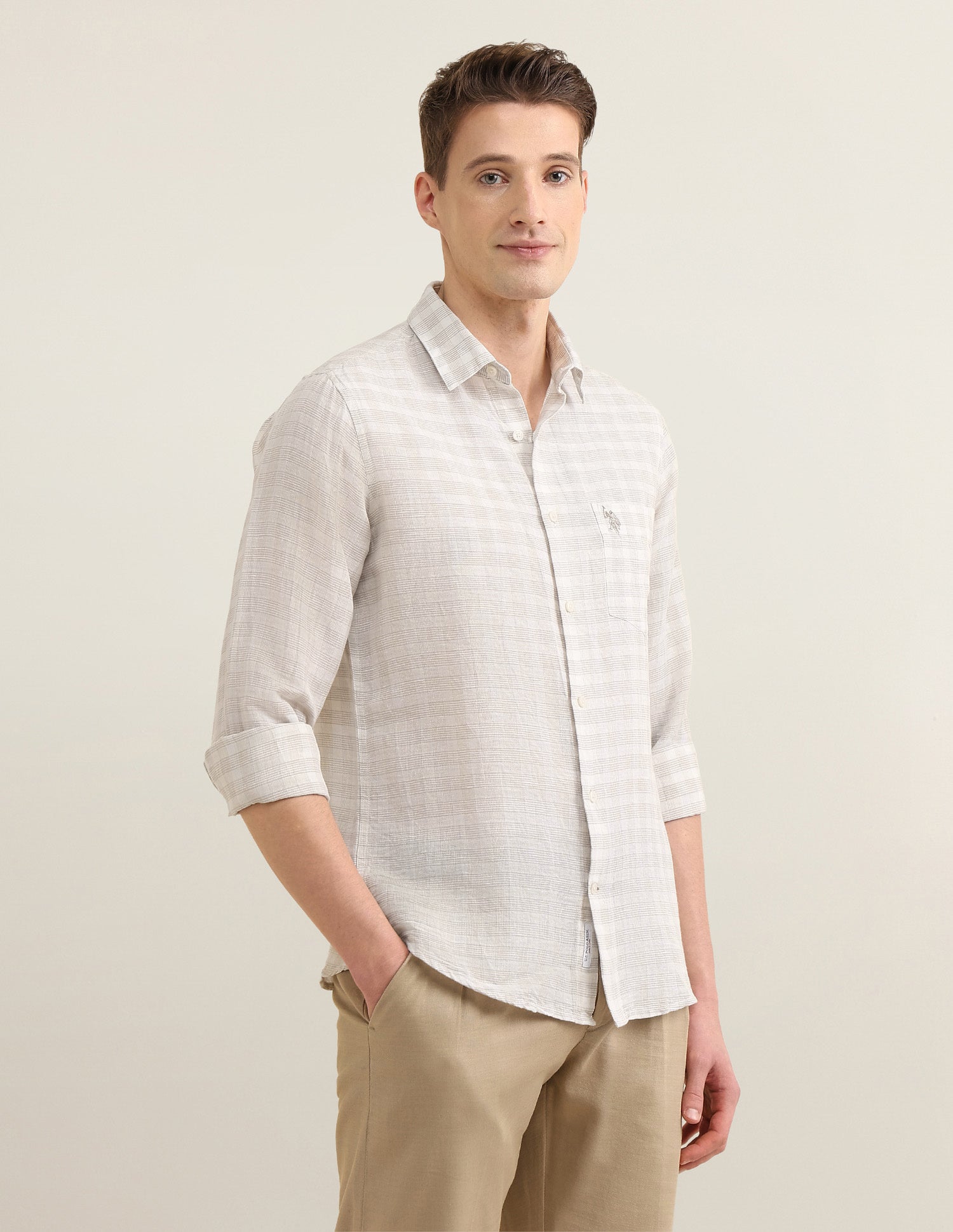 Sotogrande Regular Fit Shirt Ivory - U.S. Polo Assn. India | Large