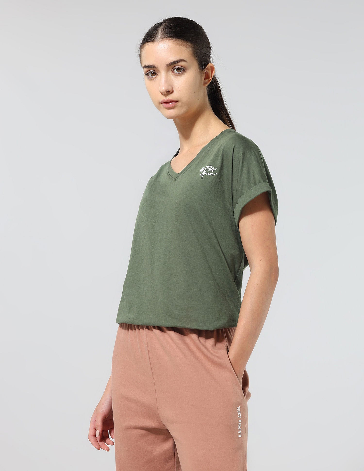 Regular Fit Solid Lounge T-Shirt Olive - U.S. POLO ASSN. | Large