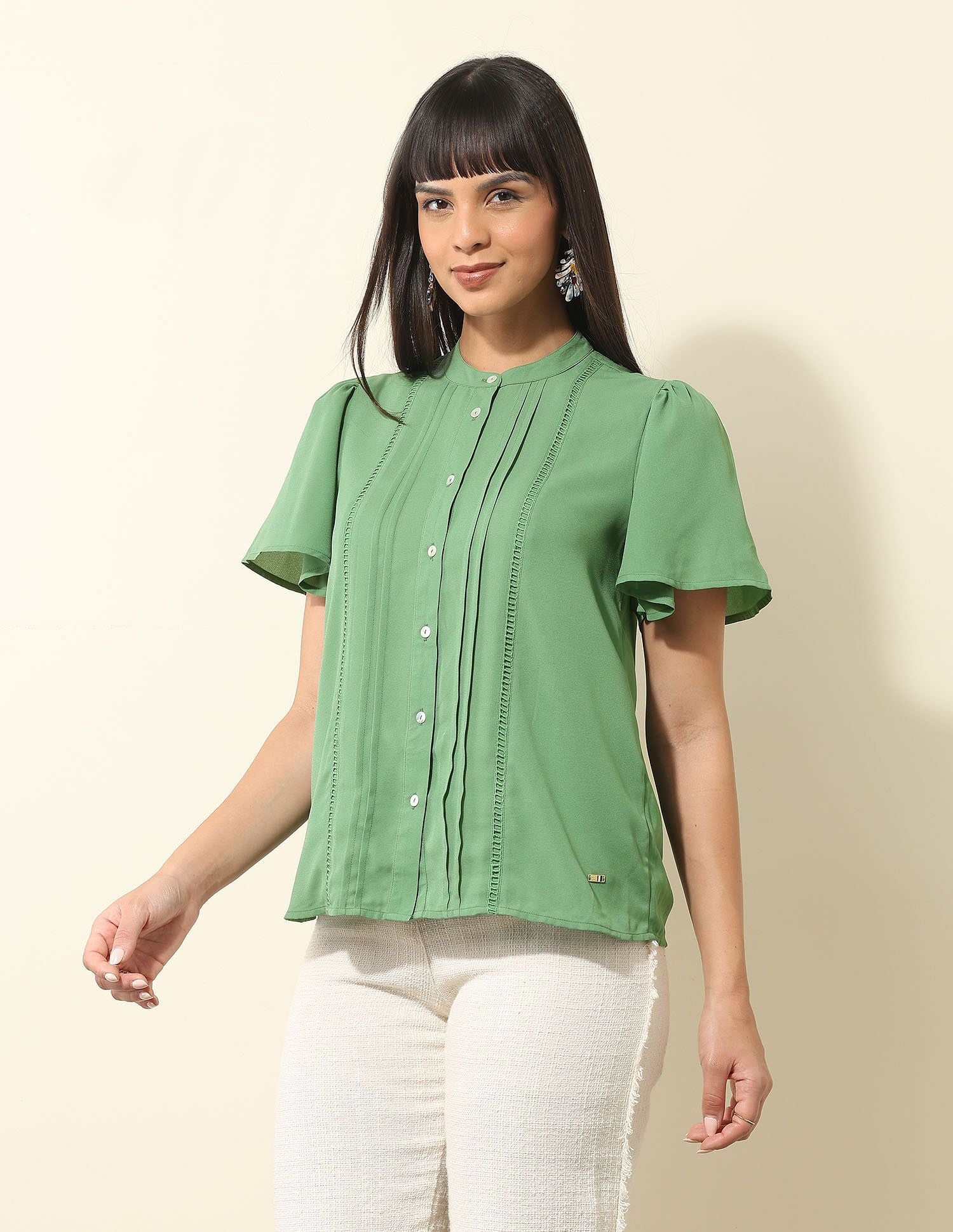 Pleated Solid Top Green - U.S. Polo Assn. India | Large