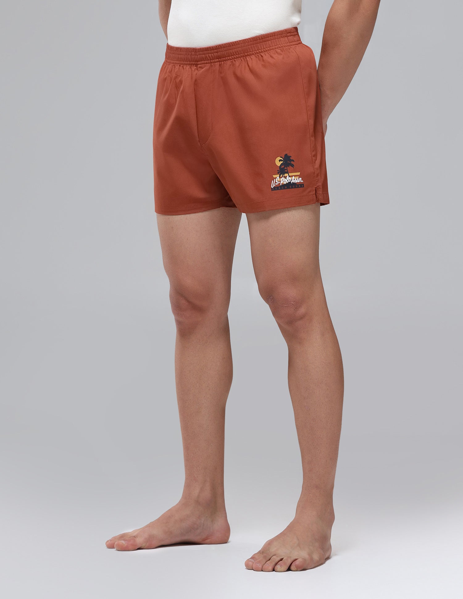 Pure Cotton Mid Rise OEX14 Boxers - Pack Of 1 Picante - U.S. Polo Assn. India | Large